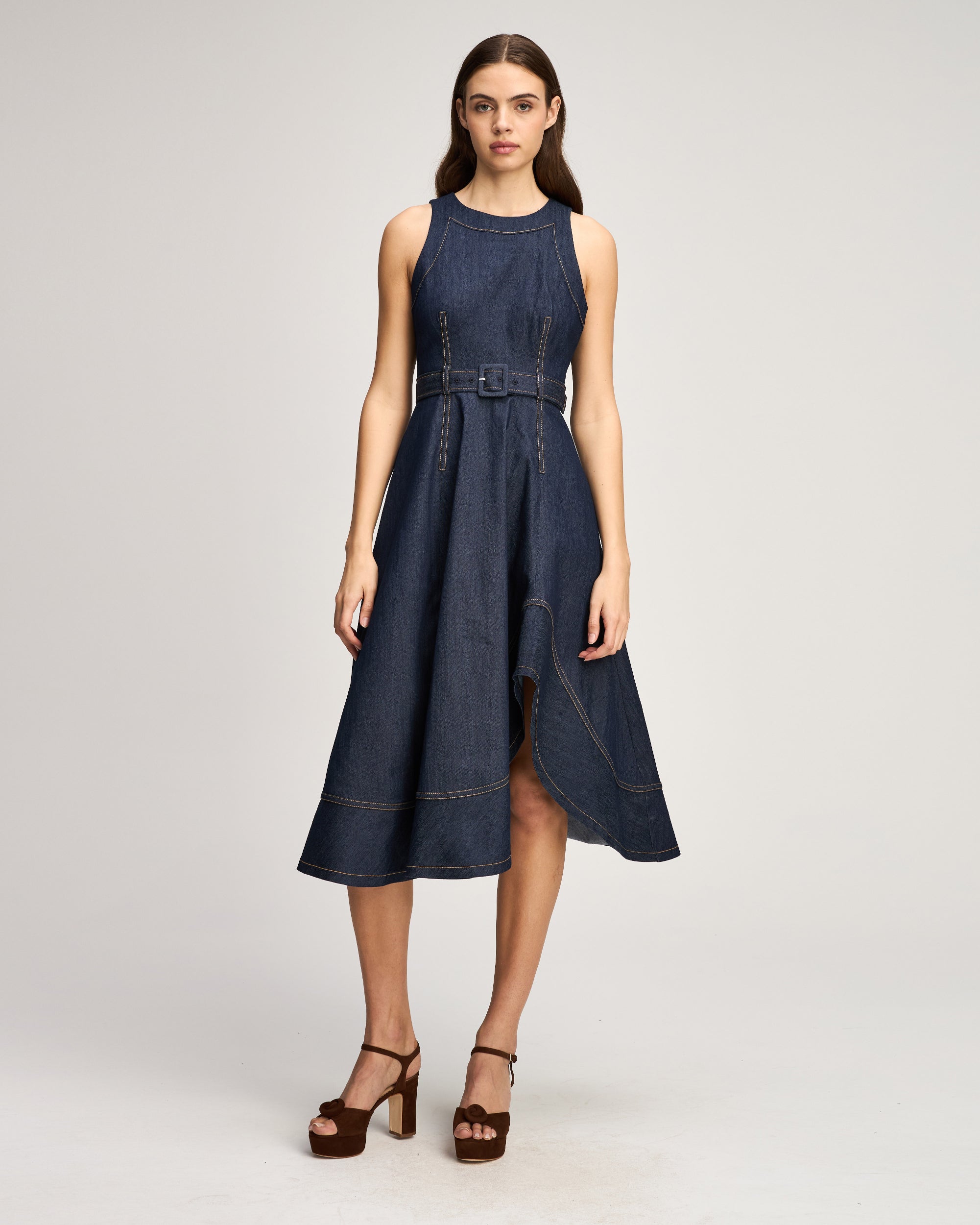 Cinq à Sept Women's Zelda Denim Belted Midi-Dress - Indigo