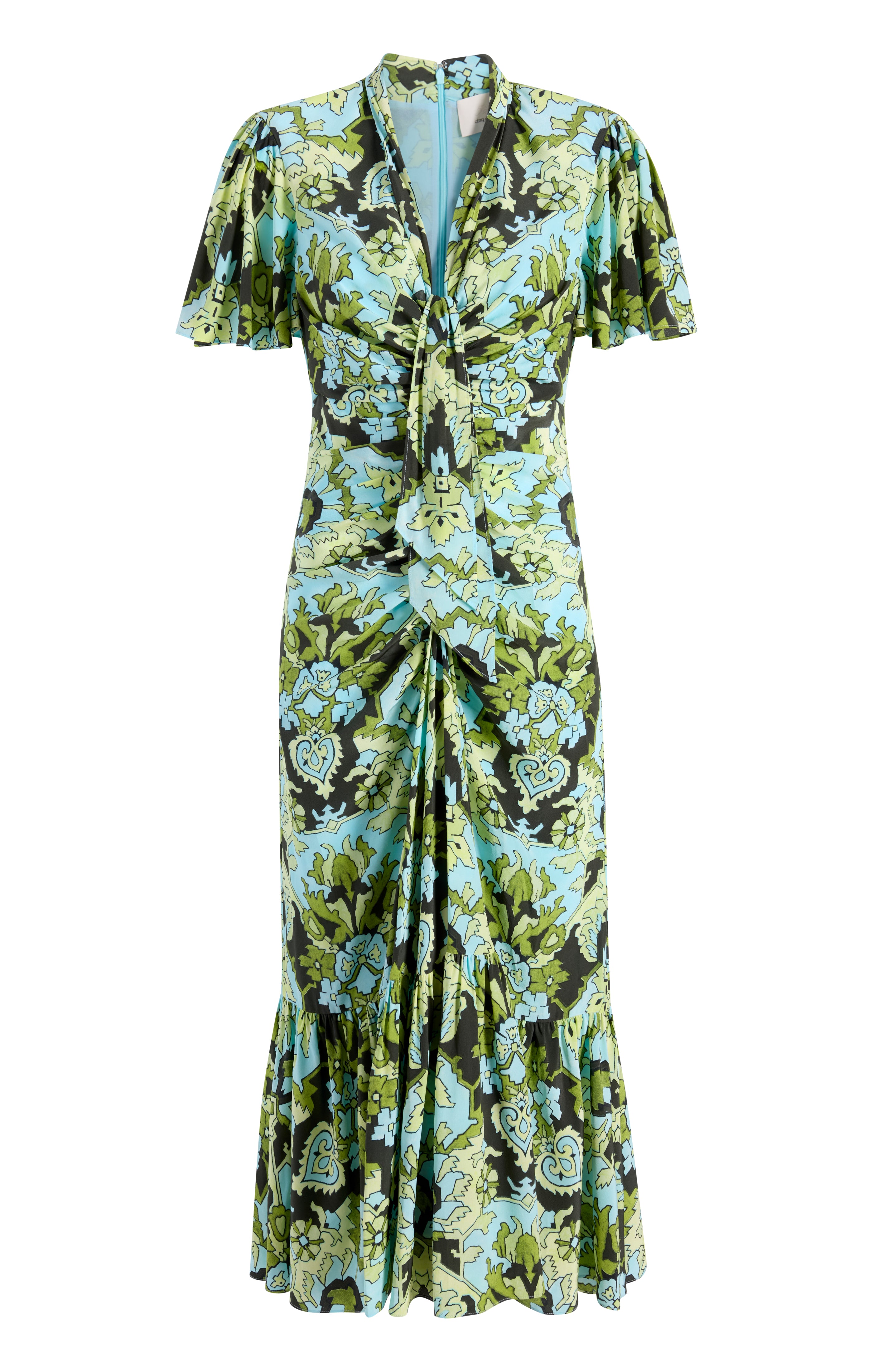 midi blue damask dress Cinq À Sept Damask Peeta Dress