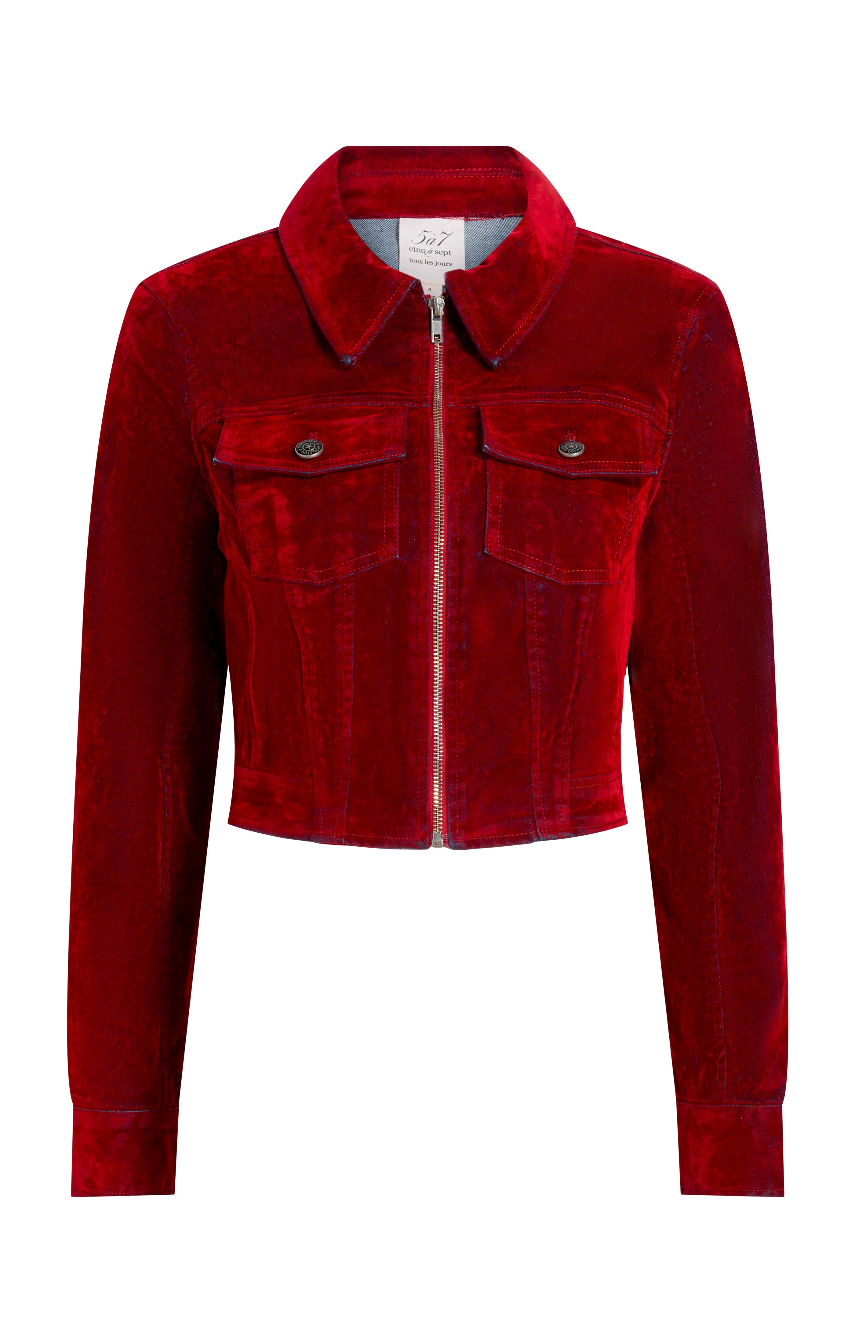 New fashion look red denim jacket