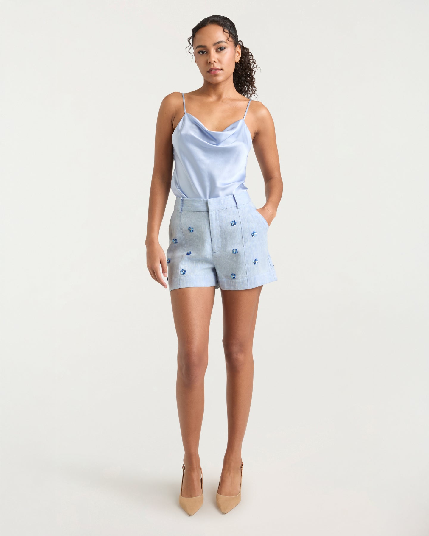 Pearl Ditsy Linen Suiting Tora Short – Cinq à Sept
