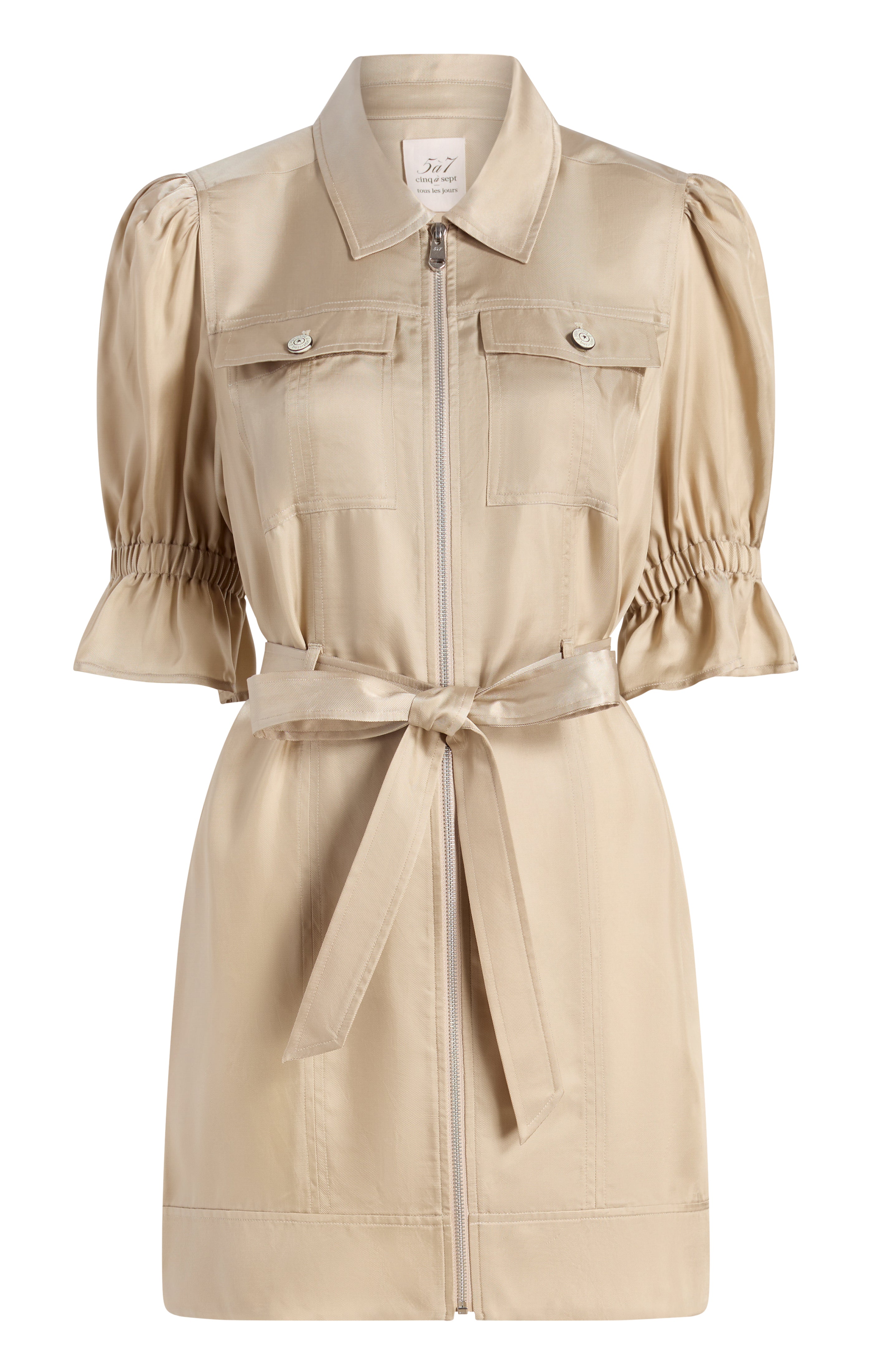 beige khaki dress Louane white cape-design embellished tulle maxi dress main image 0