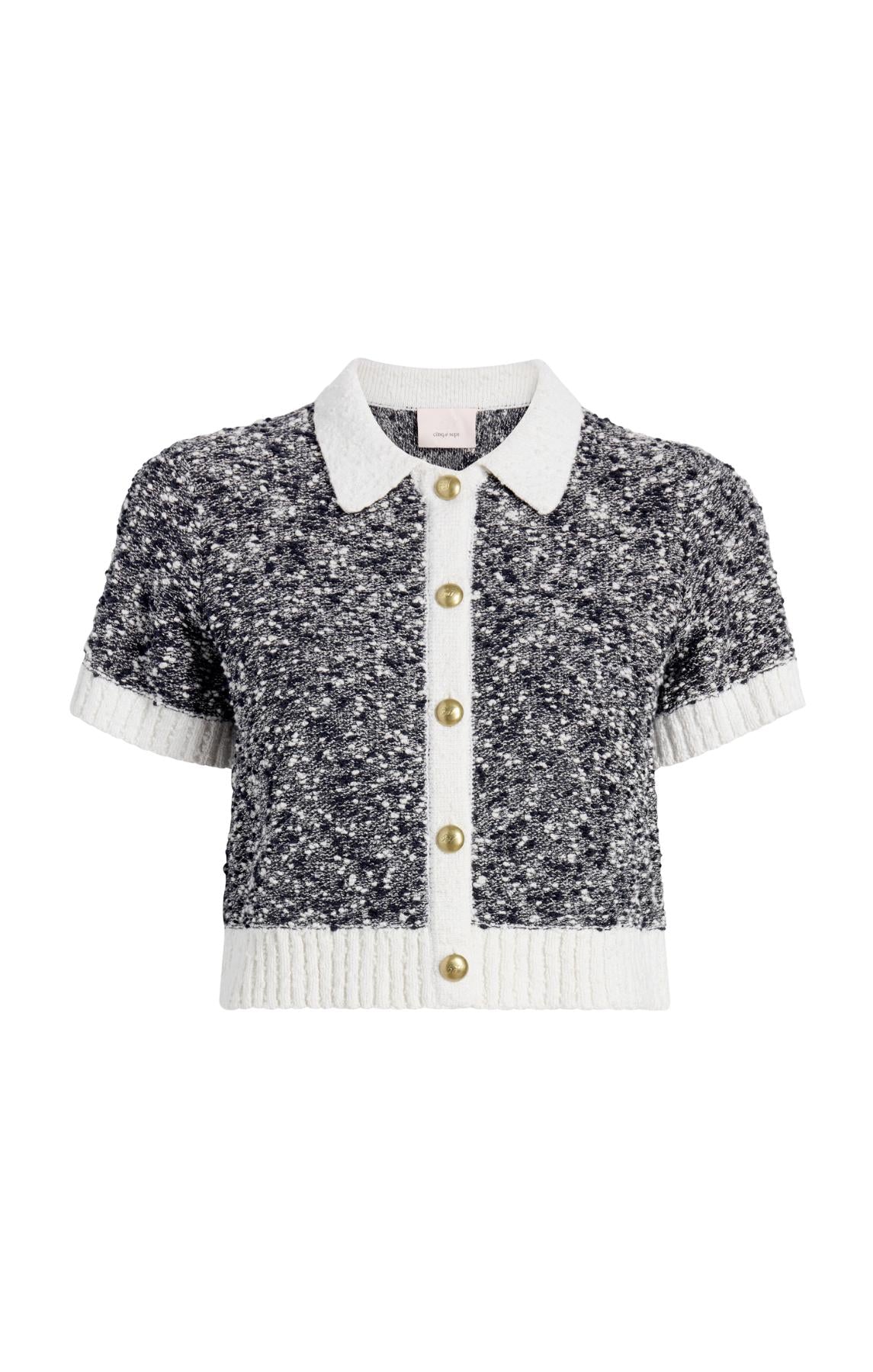 【ENFOLD】25AW新品　HALF-CIRCLE CARDIGAN　38 HALF-CIRCLE CARDIGAN｜38｜O/WHT｜KNIT WEAR｜|ENFÖLD OFFICIAL