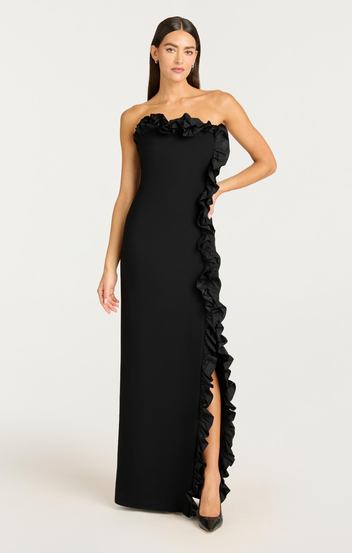 cinq a sept black dress à Kassia Gown - metallic Intricate Lace Wedding Gown My Actual Bust is:34