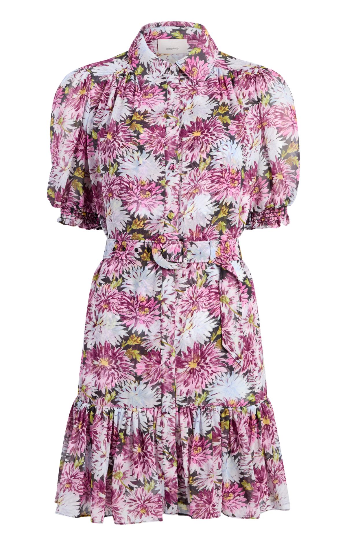 Cinq à Sept Women's Halbini Dahlia Print Minidress - Lavender Crystal Multi