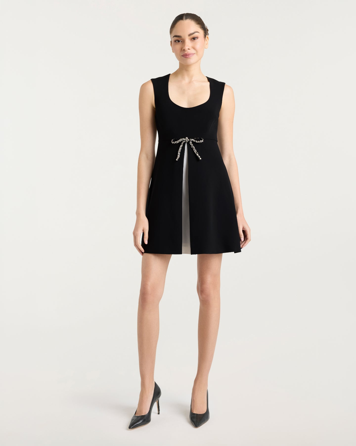 Cinq à Sept Jo Bow Dress - Black/ivory