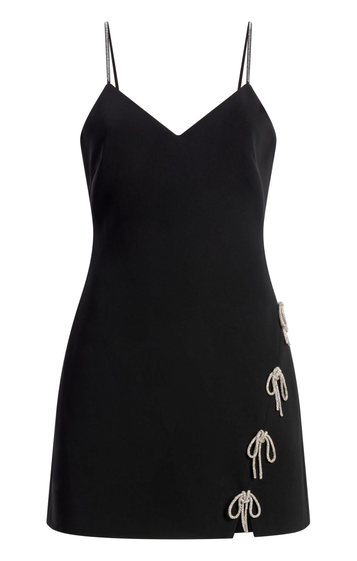 Cinq  Sept Women's Rella Corded Rhinestone Bow Minidress - Black - Size 6