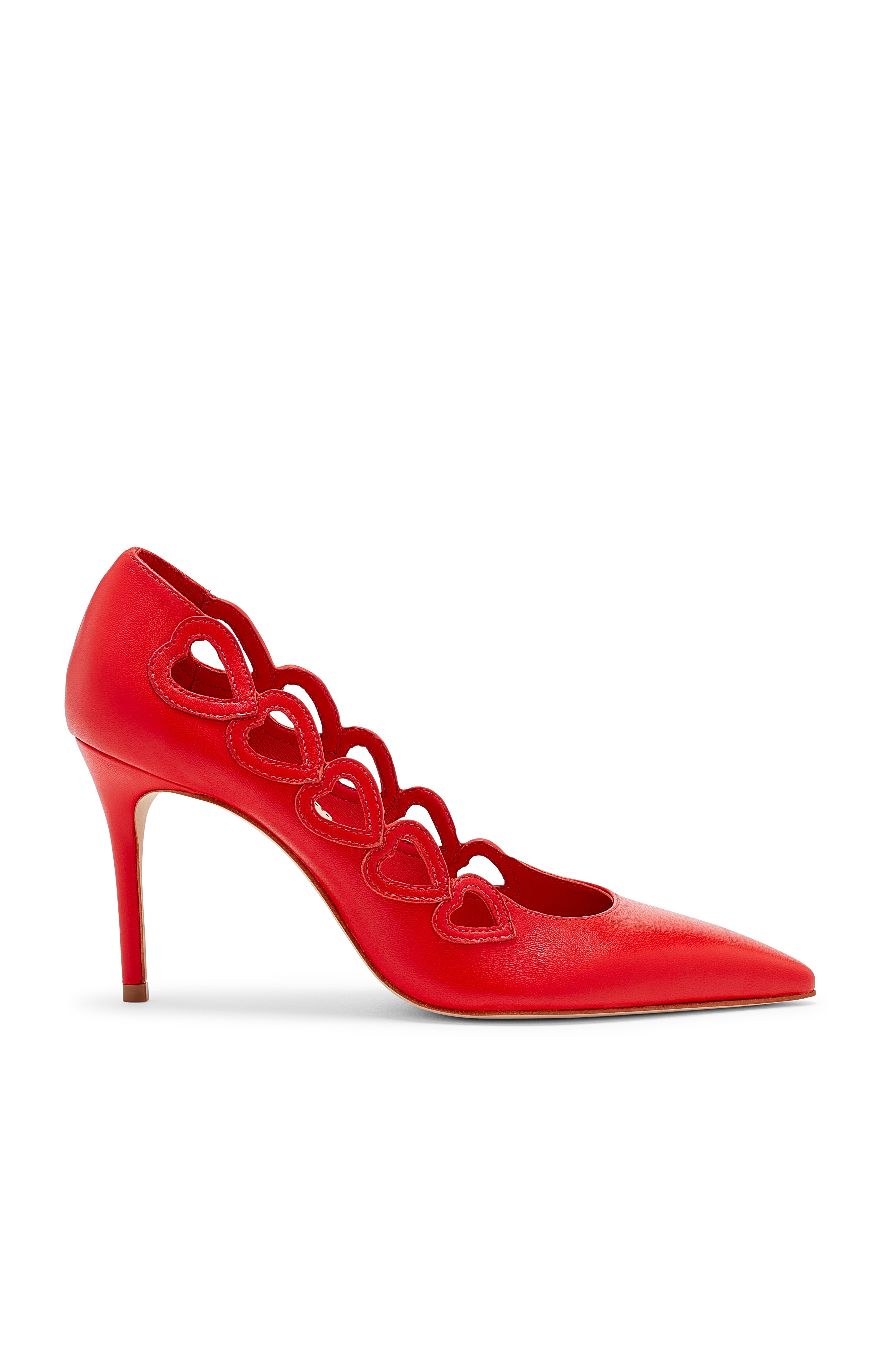 もあ　HEART MOTIF POINTED TOE PUMPS Prada Vernice Cuore Patent Leather Pointed Toe Hearts Heel