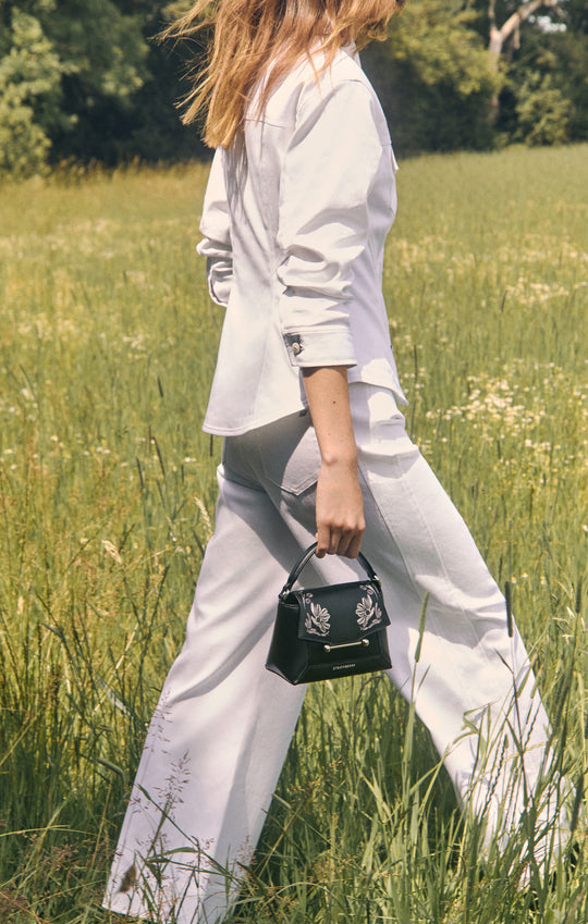 Strathberry Mosaic Nano Polished Leather Print