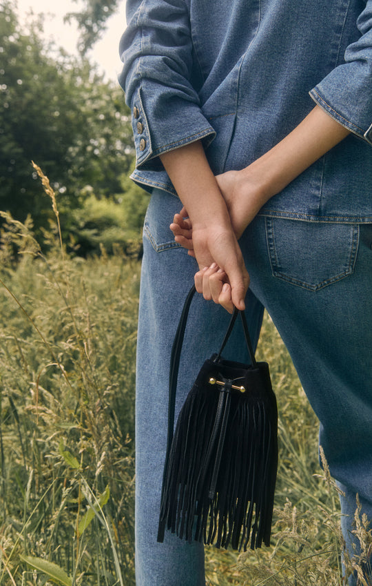 Strathberry Osette Midi Suede Pouch