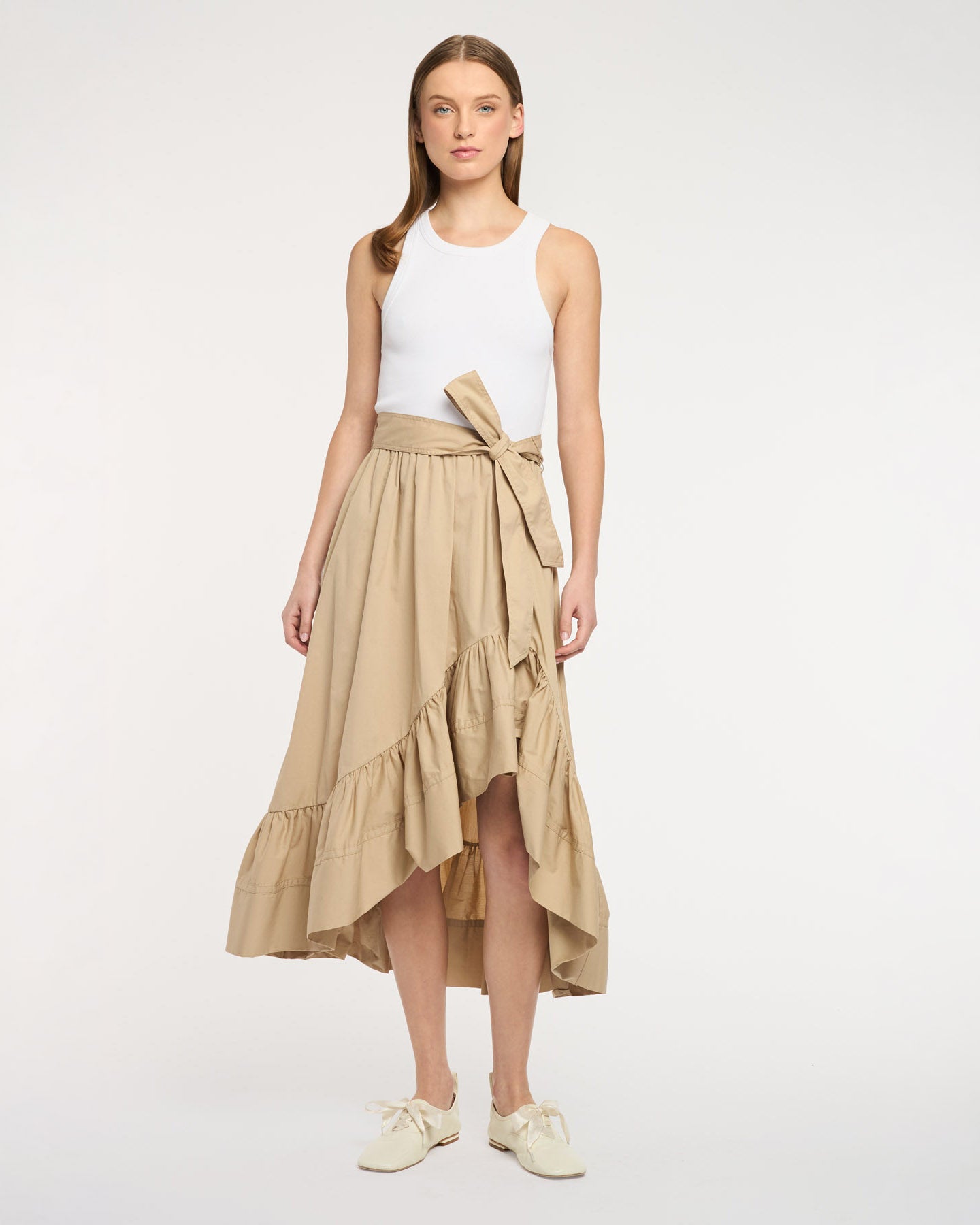 white and khaki dress Zayla 100% PolyesterImportedAvailable In Plus Ballet Flats Womens Flat cowboy-boots Size:LARGE - SHORT