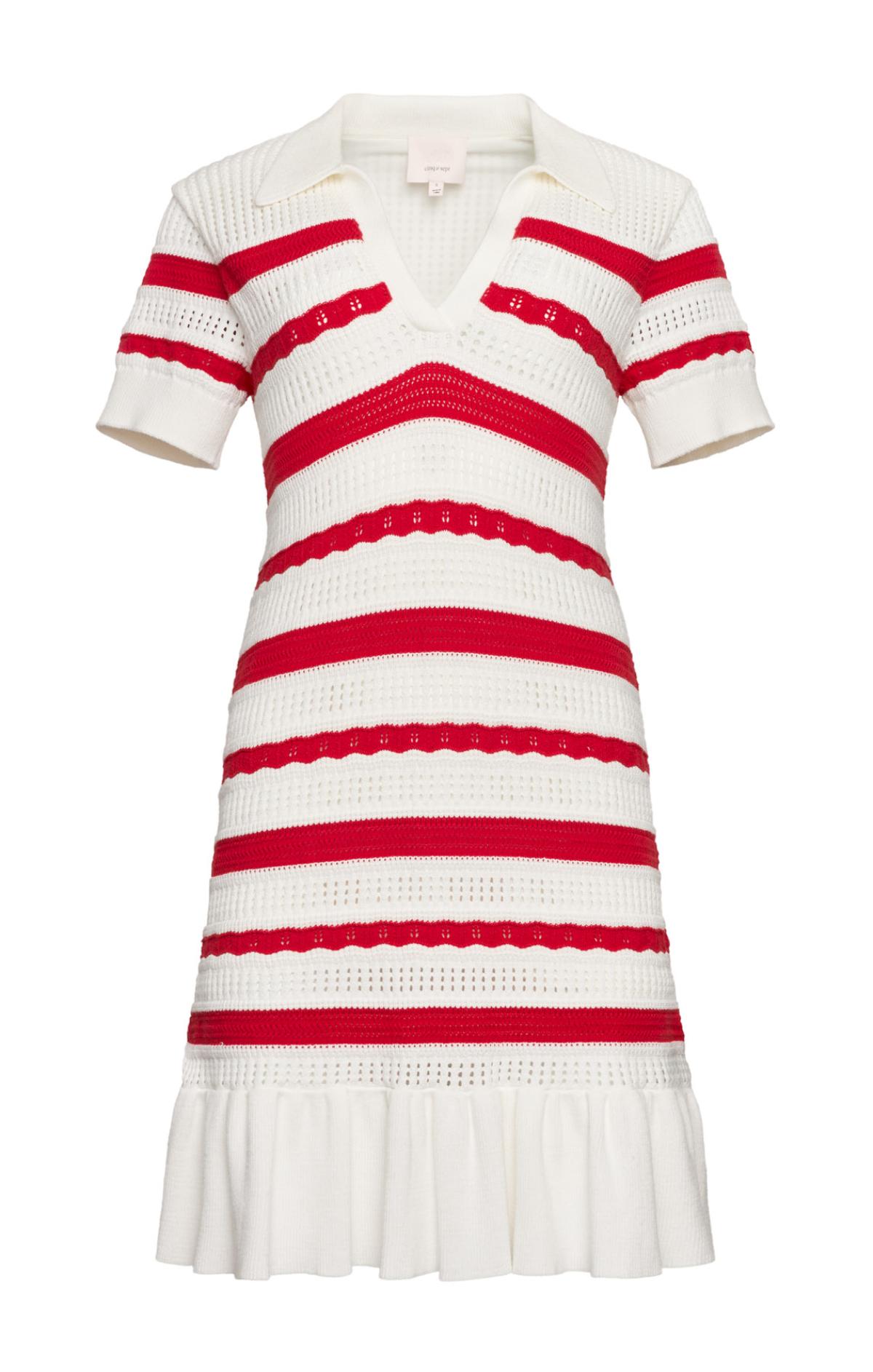 Clementine Knit Polo Dress XL / Goji Berry/ivory
