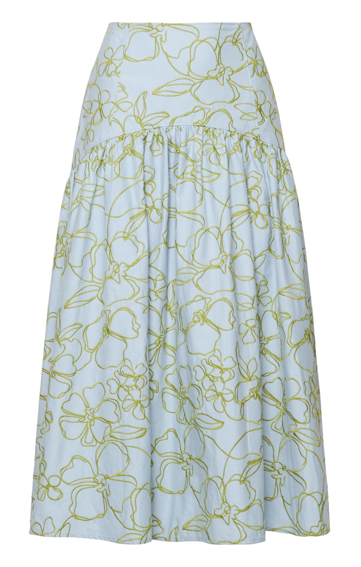 Embroidered Linework Floral Zoanne Skirt – Cinq à Sept
