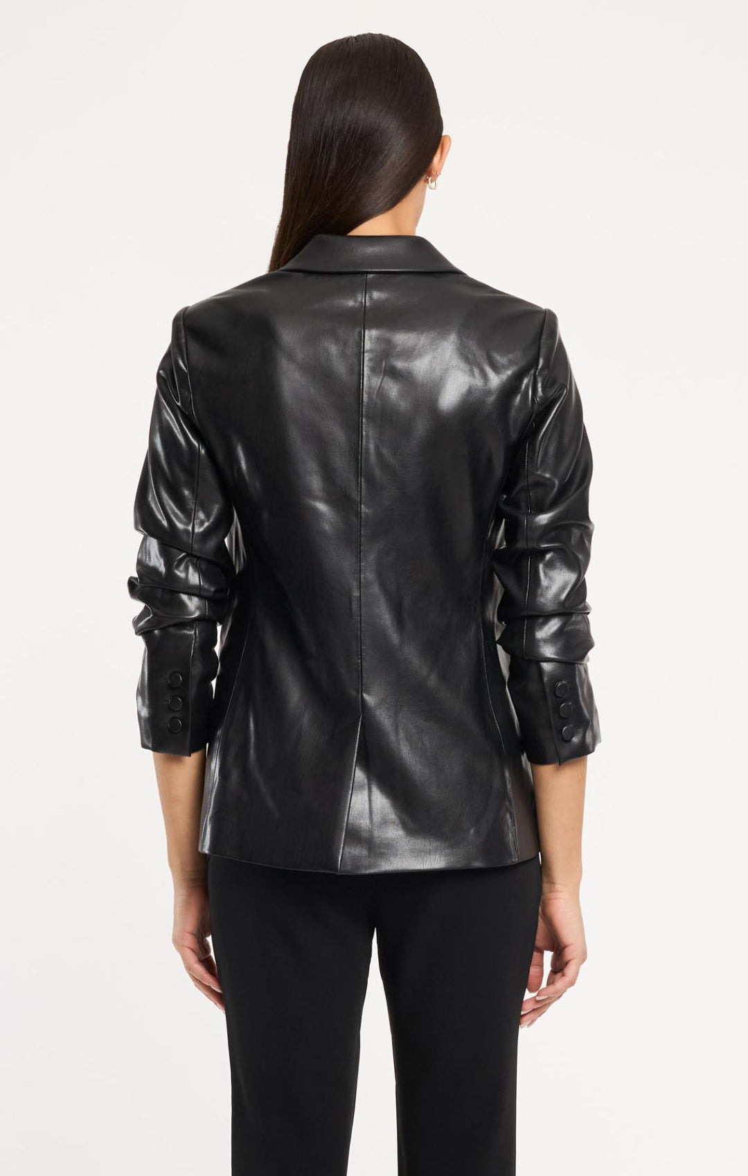 SUAVELE【LEATHER JACKET】【レザージャケット】black Vegan Leather Kylie Blazer – Cinq à Sept