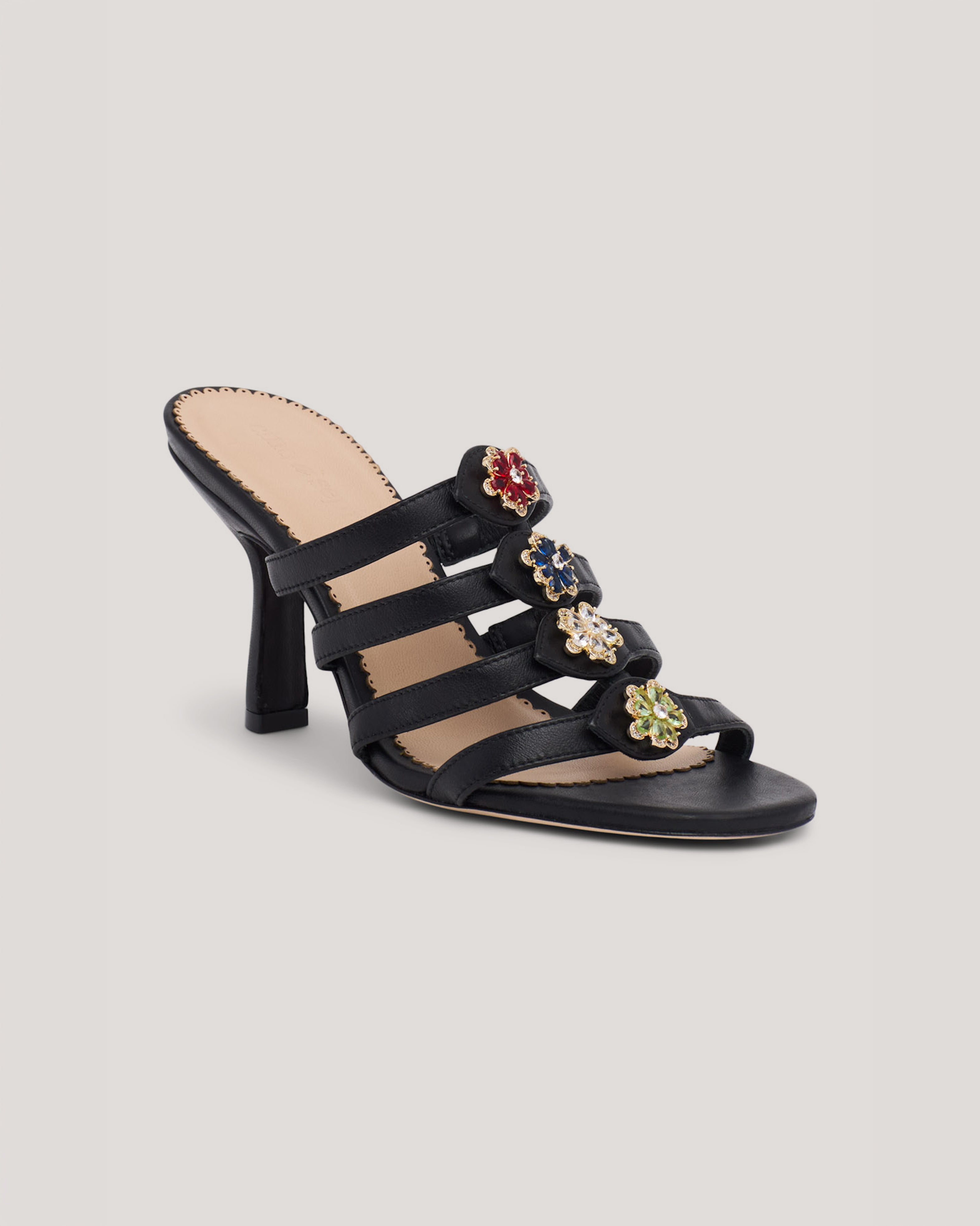 Emmy Crystal Flower Heeled San