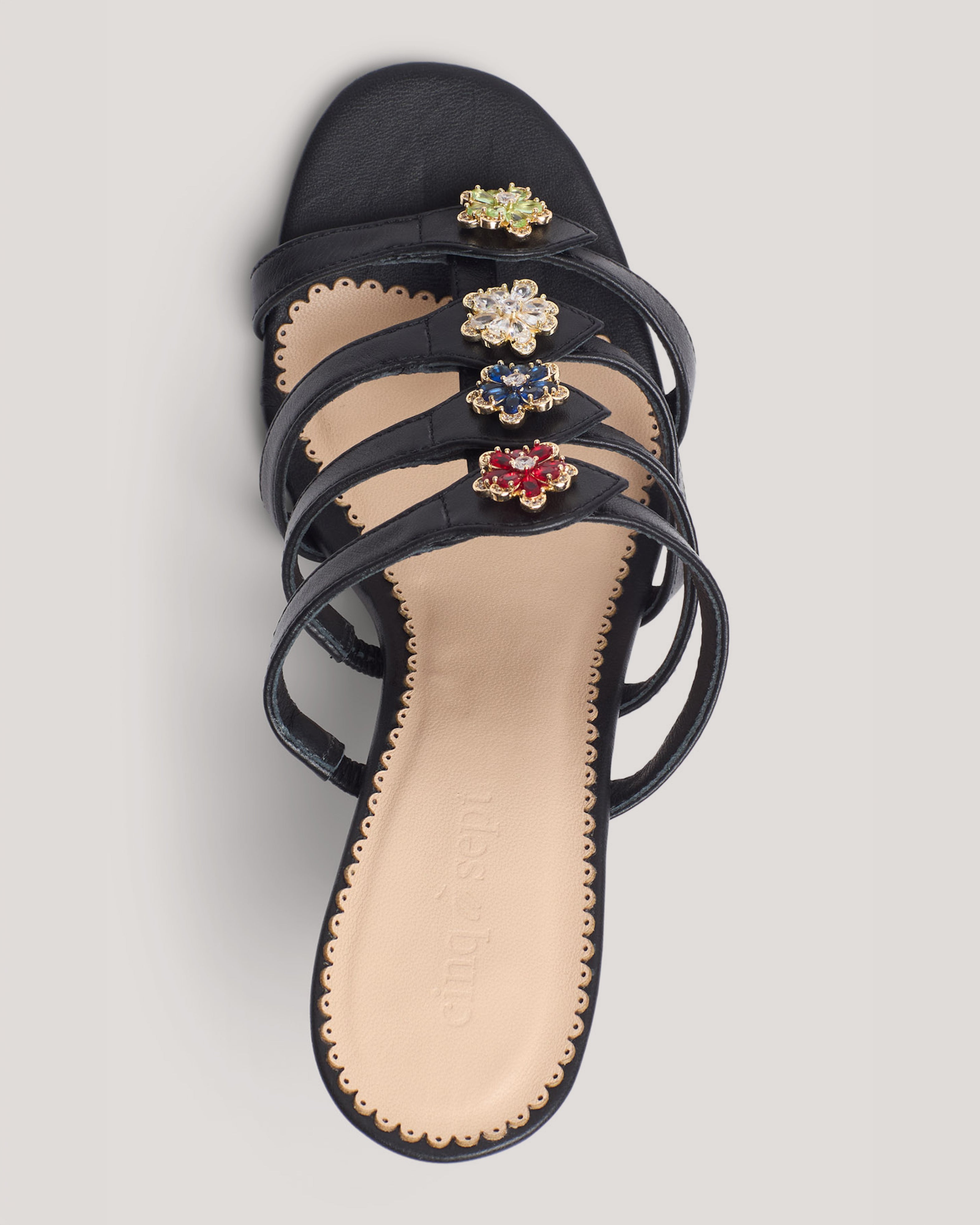 Emmy Crystal Flower Heeled San
