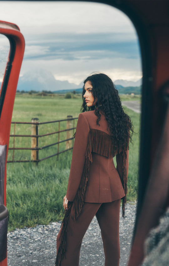 Suede Fringe Cheyenne Blazer