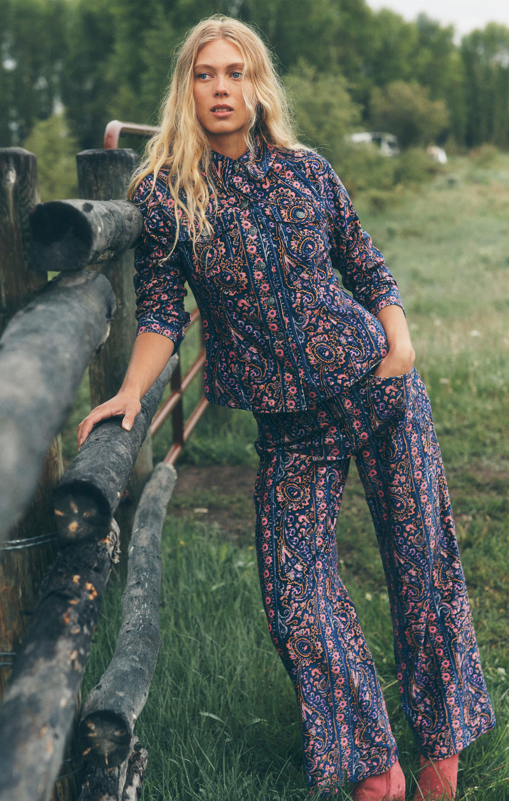Paisley Velveteen Scrunched Canyon Jacket
