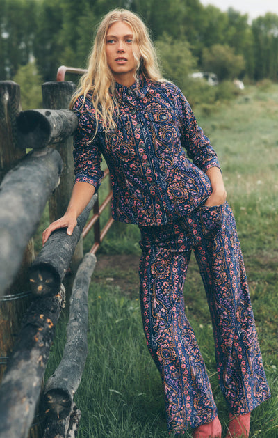 Paisley Velveteen Scrunched Canyon Jacket