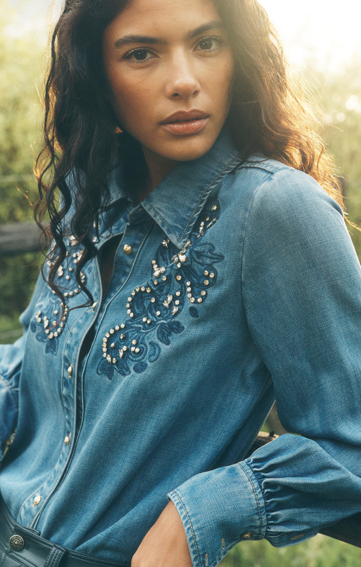 cielbleu5点 Rhinestone Embellished Juliette Top – Cinq à Sept