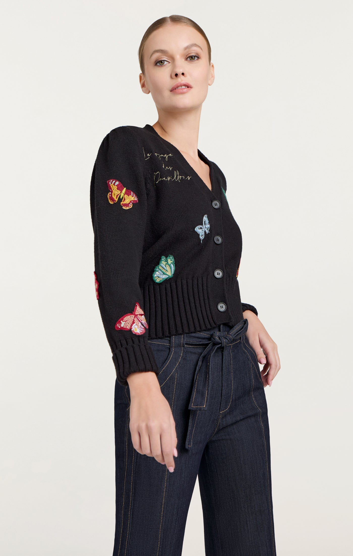 Butterfly Embellished Morgan Cardigan