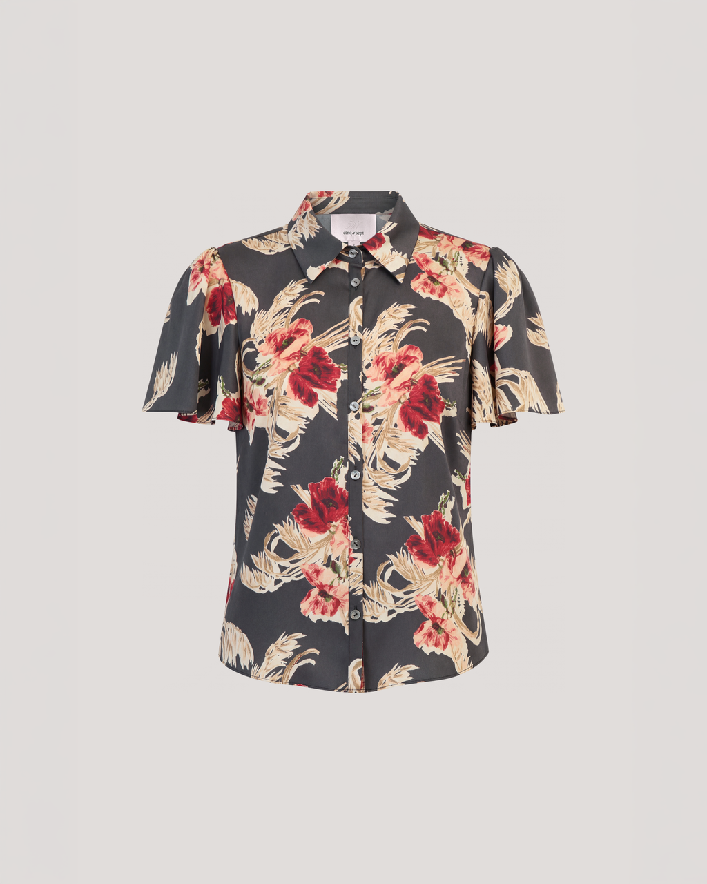 Wilted Poppy Flutter Sleeve Fiona Top