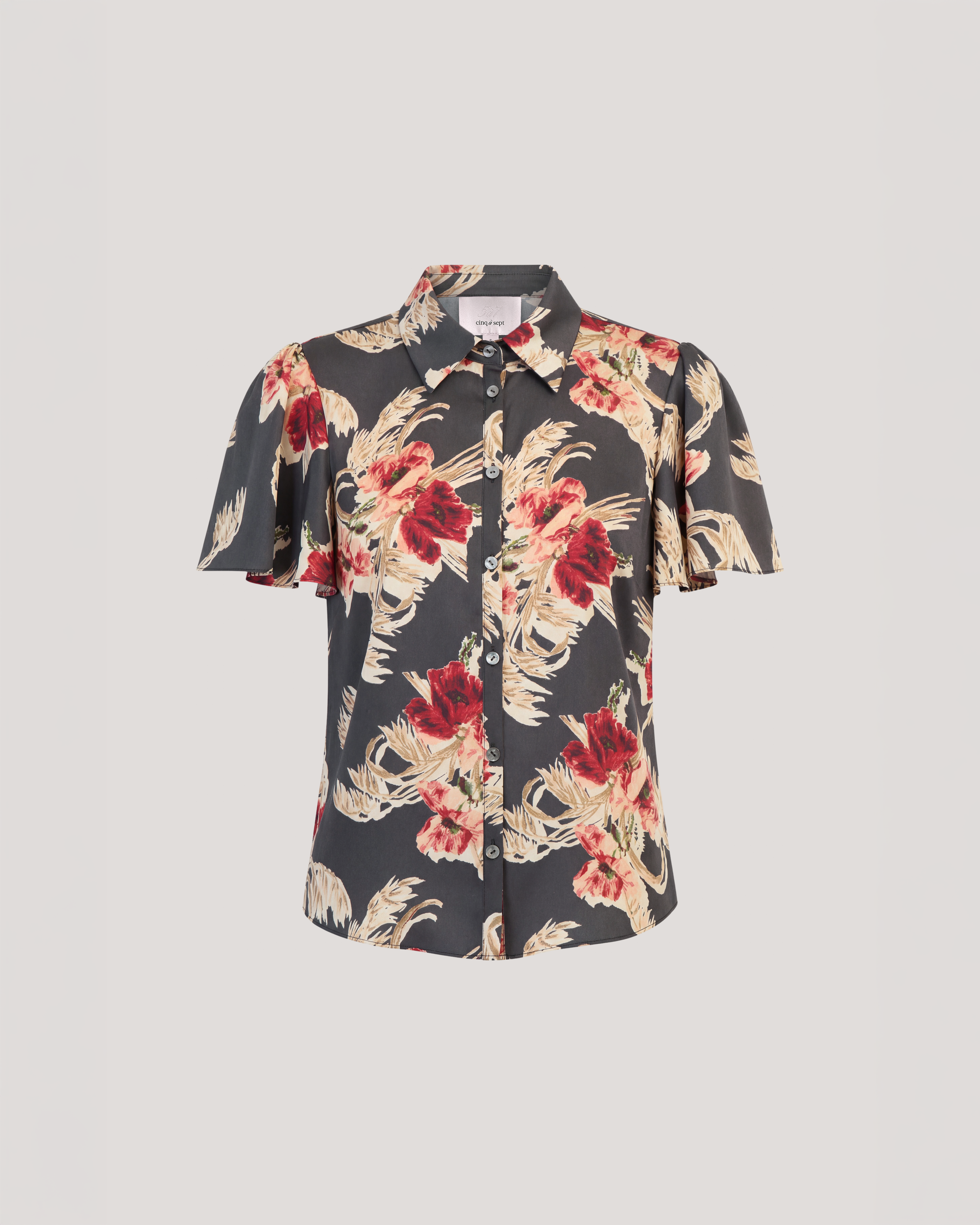 Wilted Poppy Flutter Sleeve Fiona Top