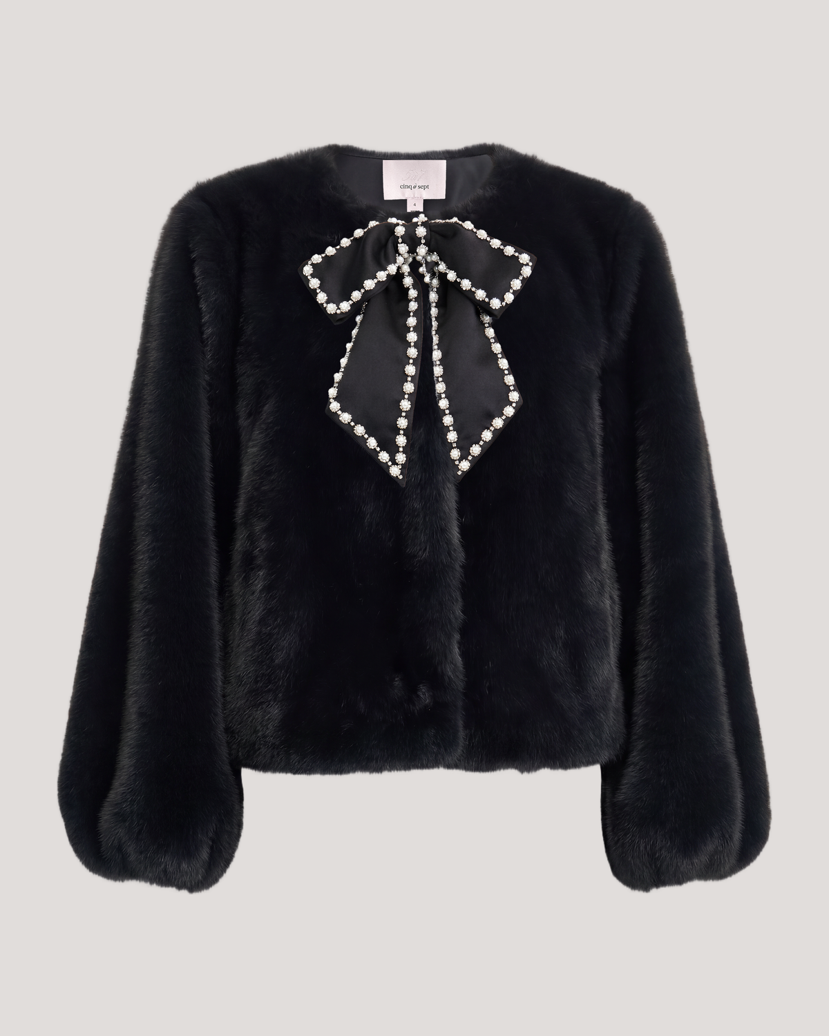 Satin Bow Faux Mink Benson Coat