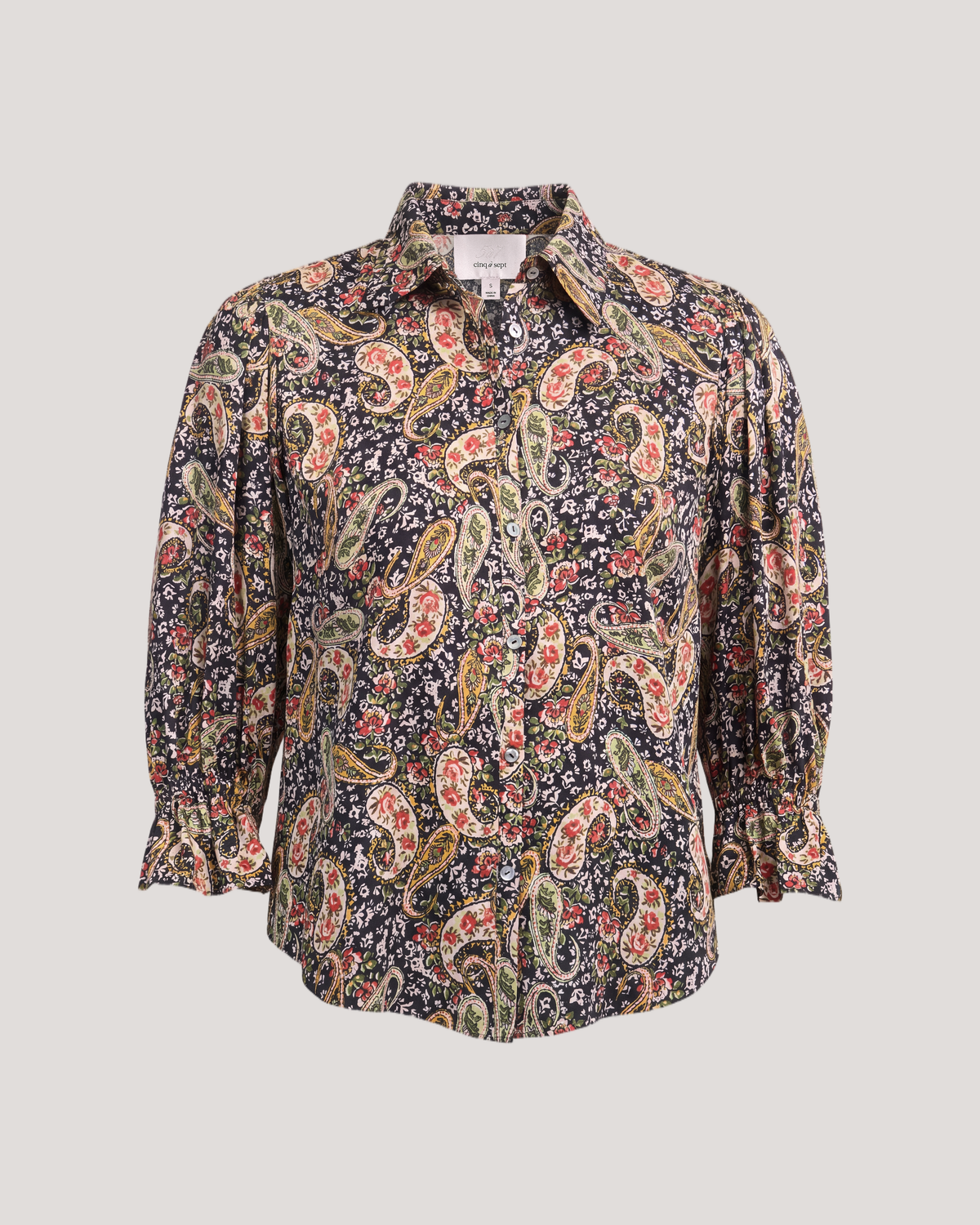 Rose Paisley Three Quarter Sleeve Fiona Top