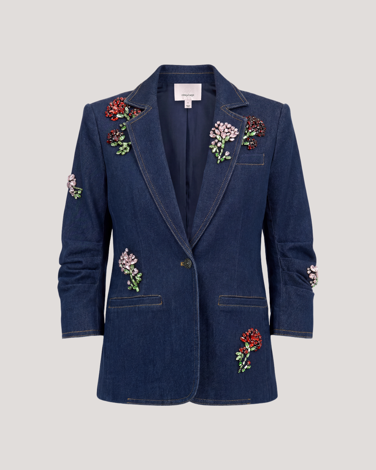 Rhinestone Roses Denim Khloe Blazer
