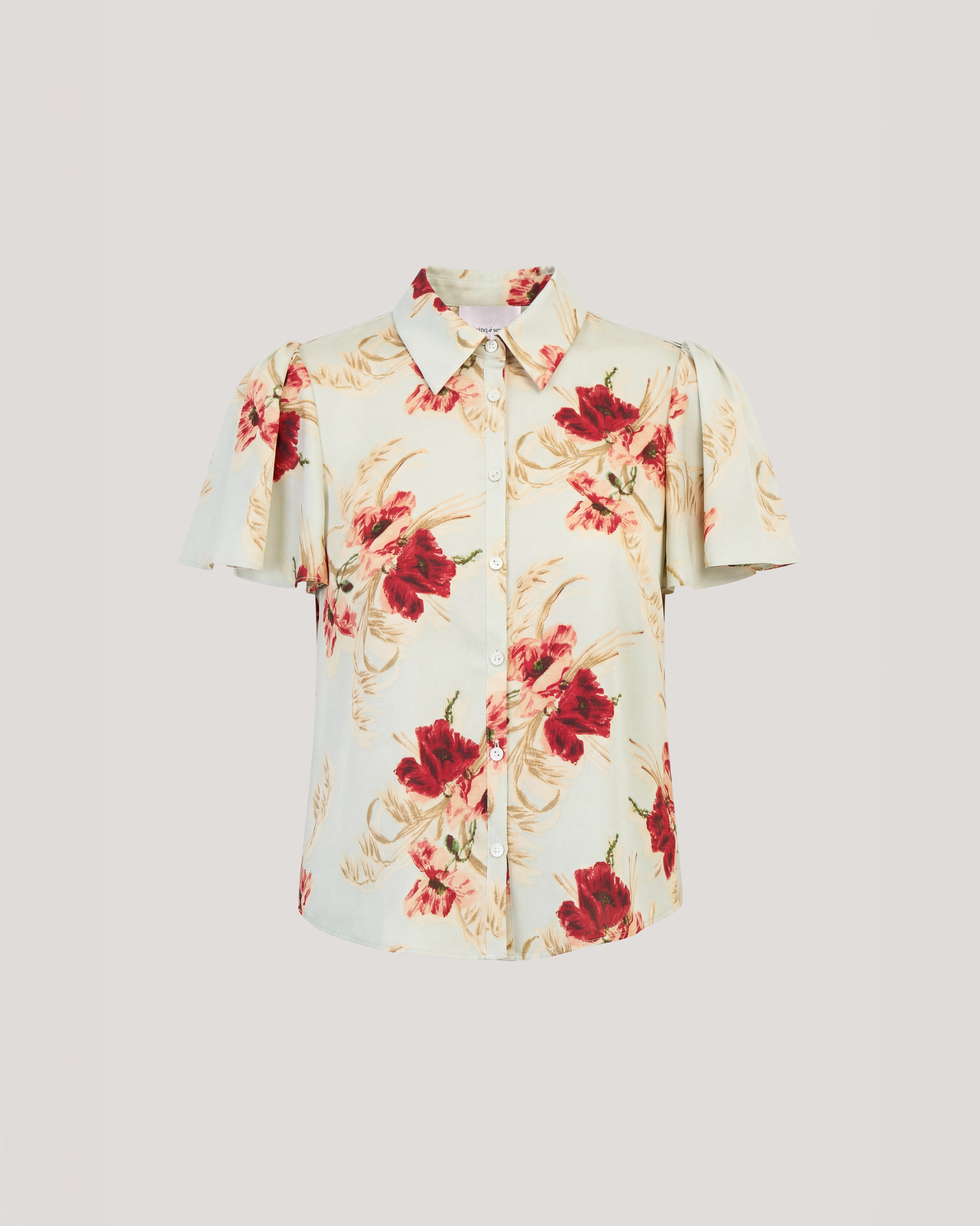 Wilted Poppy Flutter Sleeve Fiona Top