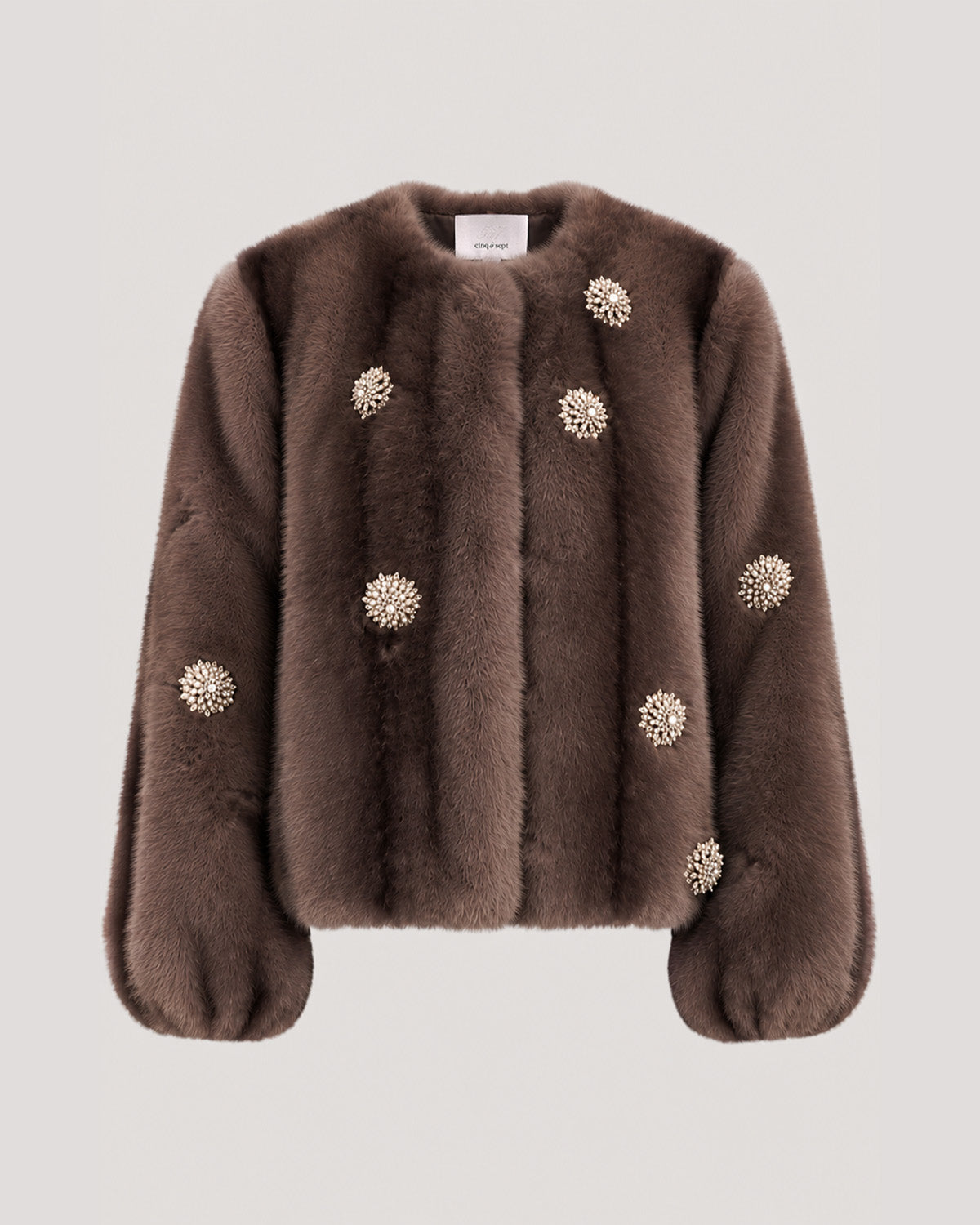 Rhinestone Dahlia Faux Mink Benson Coat