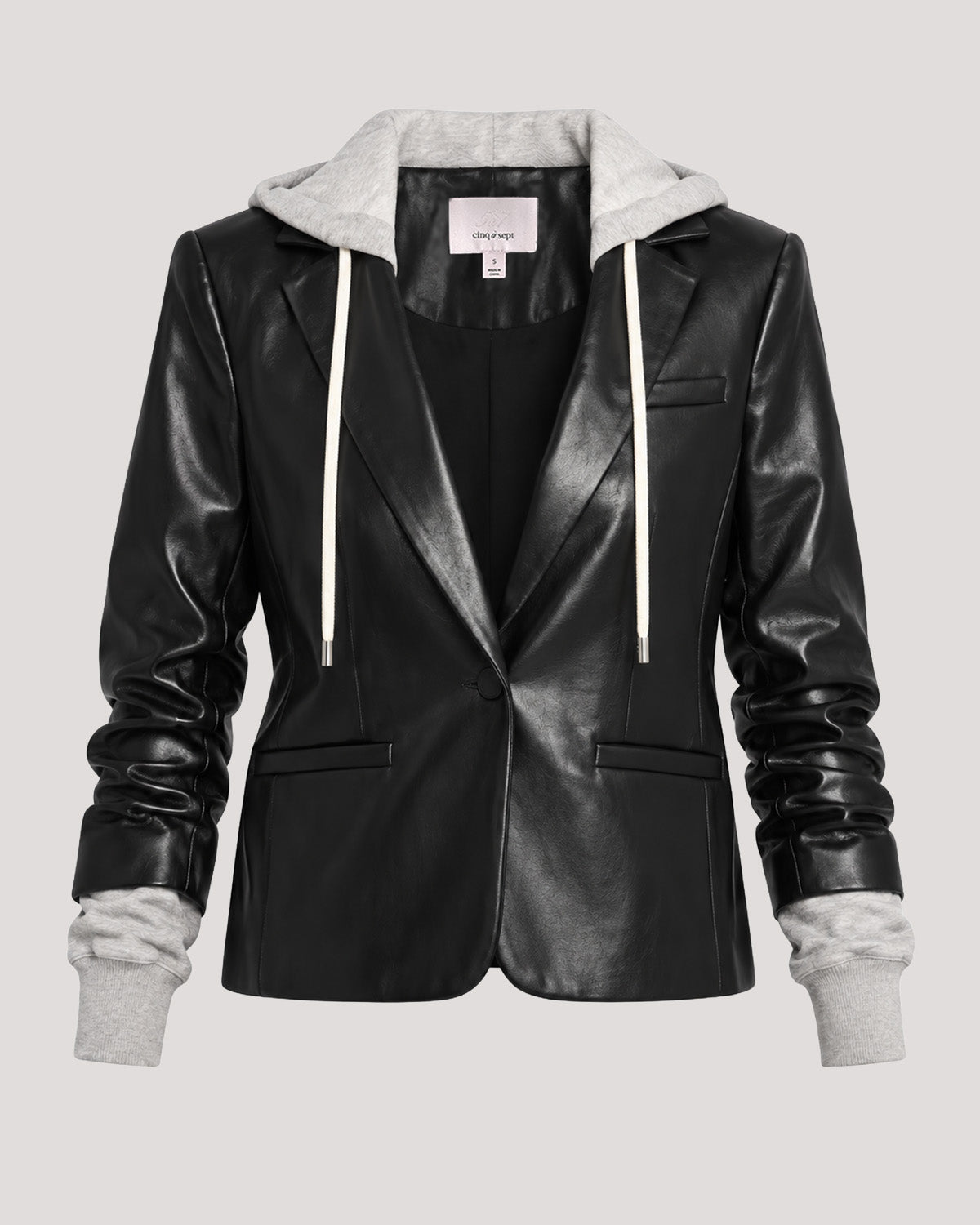 Vegan Leather Zip Up Le Petit Khloe Blazer