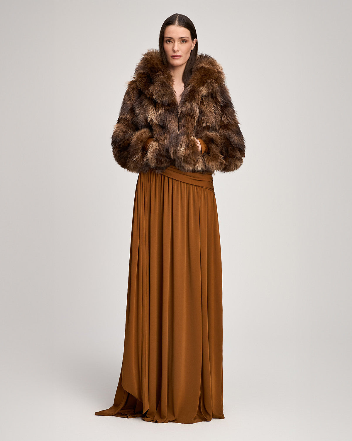 Brown Patchwork Sybella Coat