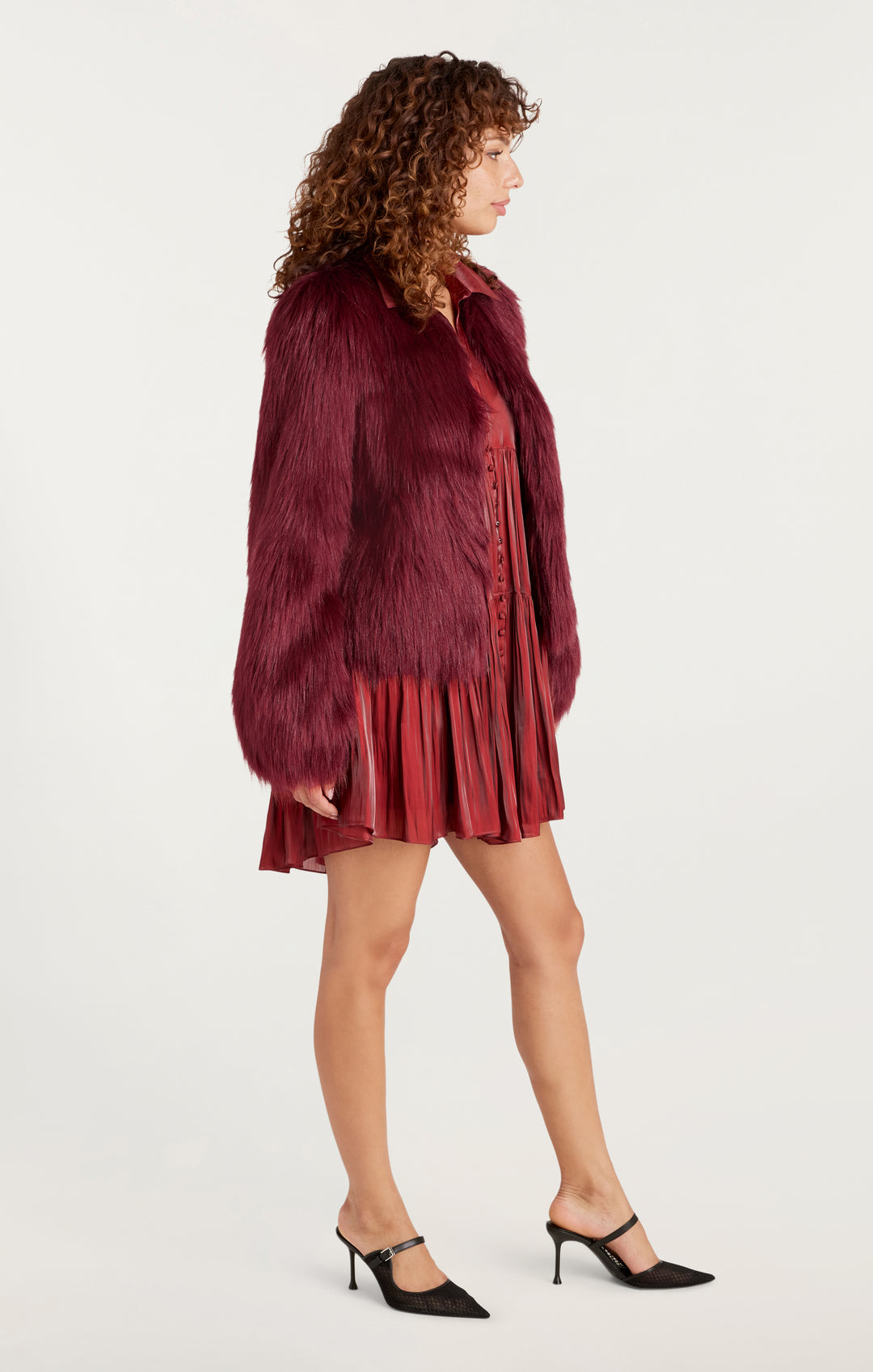 あんずWOOLSILKHERRIGBONE SHORTCOAT あんずWOOLSILKHERRIGBONE SHORTCOAT Women's Short Wool-Blend