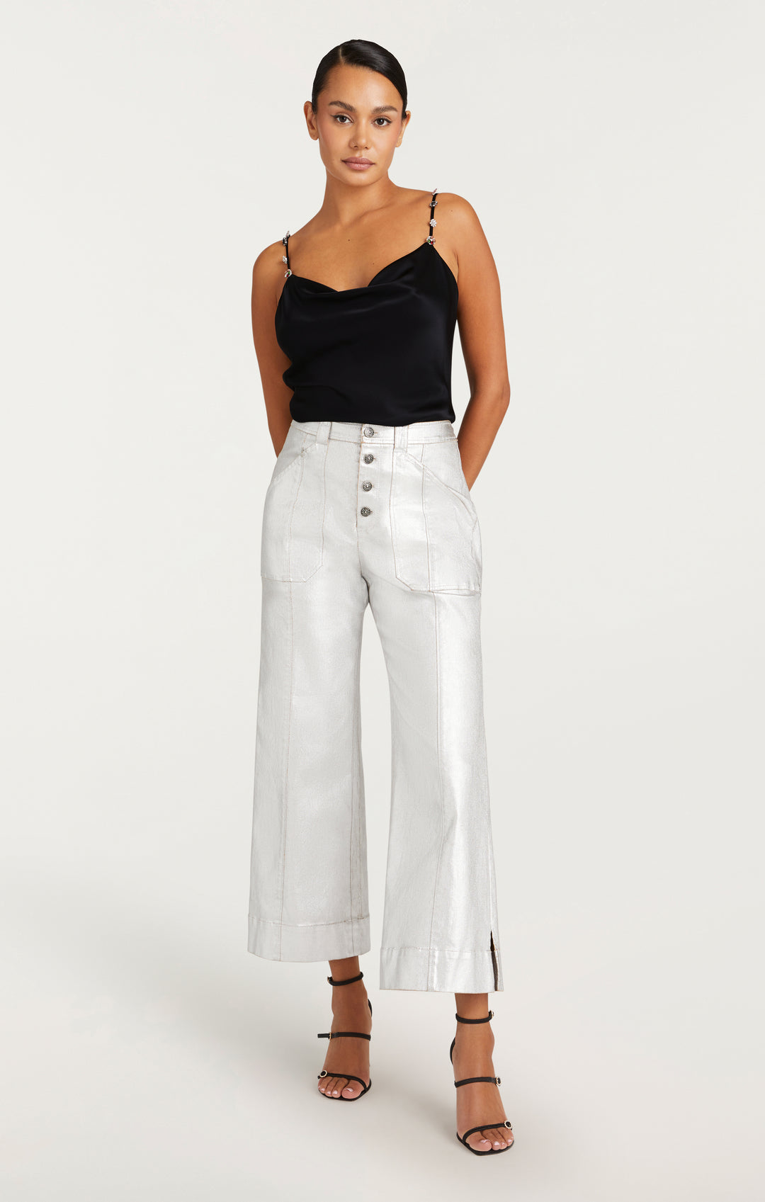 maison celon drape thin cami tops ブラック Silk Lace Cami (Black) – Holland Cooper ®