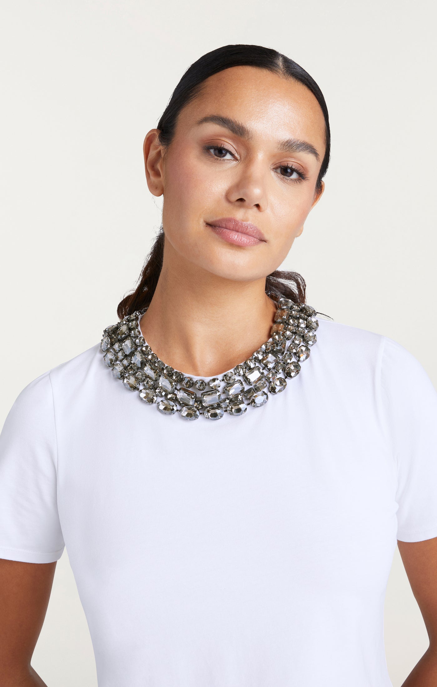 Chunky Necklace Shrunken Tee