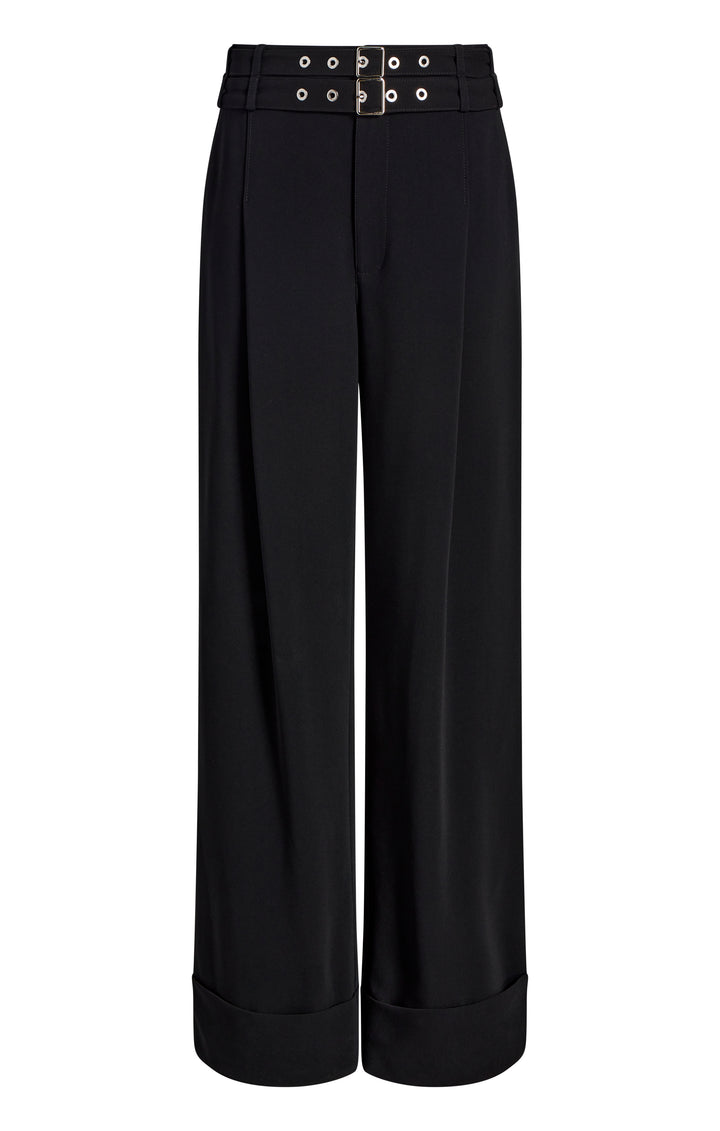スラックス [COLN] text wide slacks (2c) Business trousers with a straight leg and a twill texture