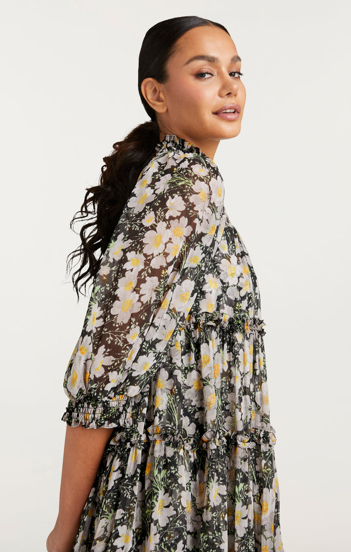 Cosmo Flowers Olive Dress – Cinq à Sept
