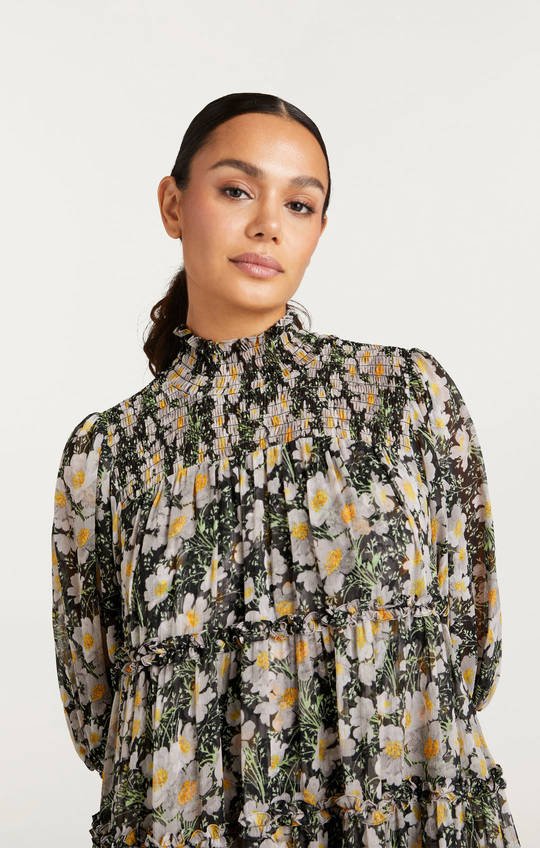 SUMMER Painting floral beauty dress♡ Summer Dress Gicl e Print with Handpainted Floral Highlights