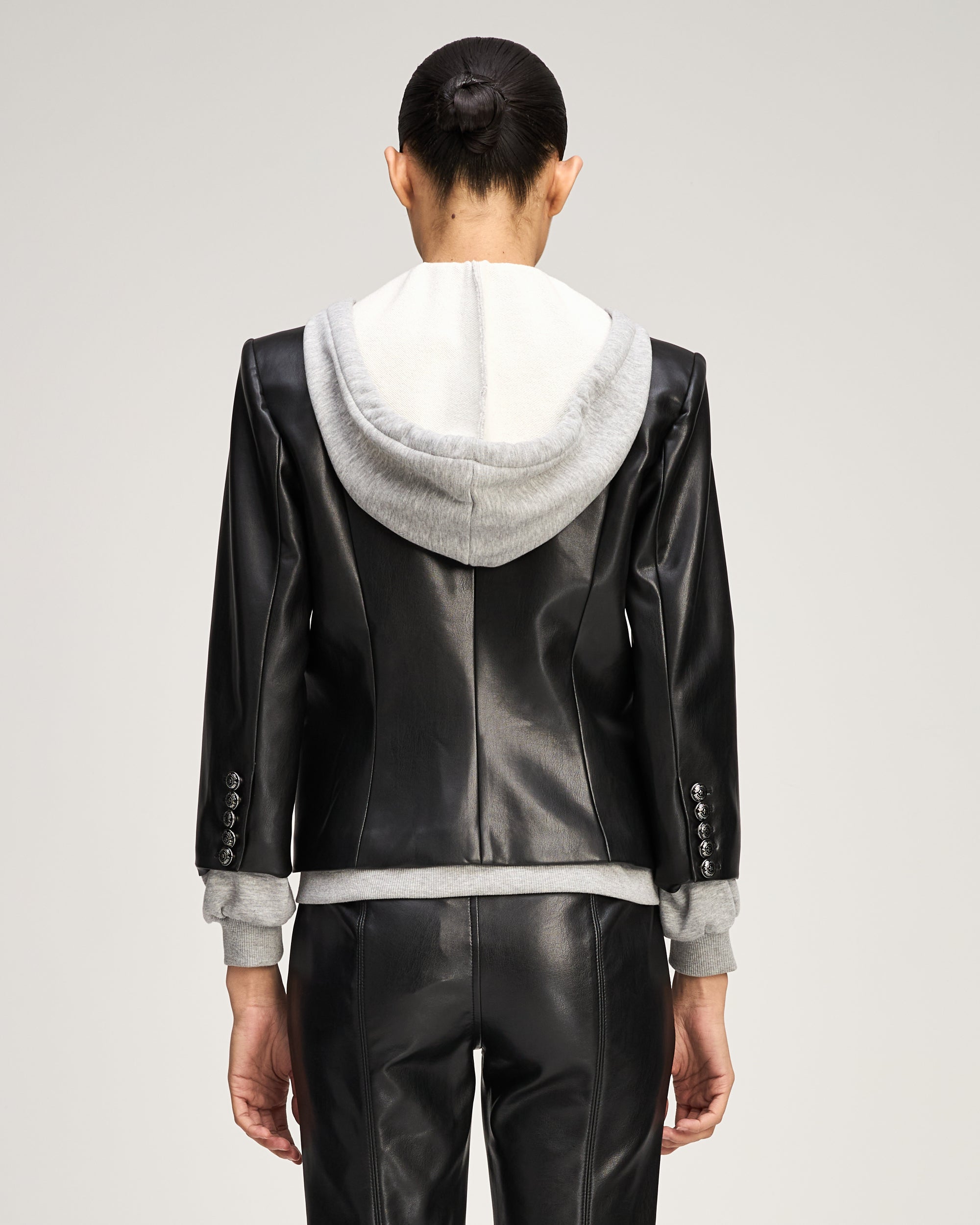 Vegan Leather Zip Up Le Petit Khloe Blazer