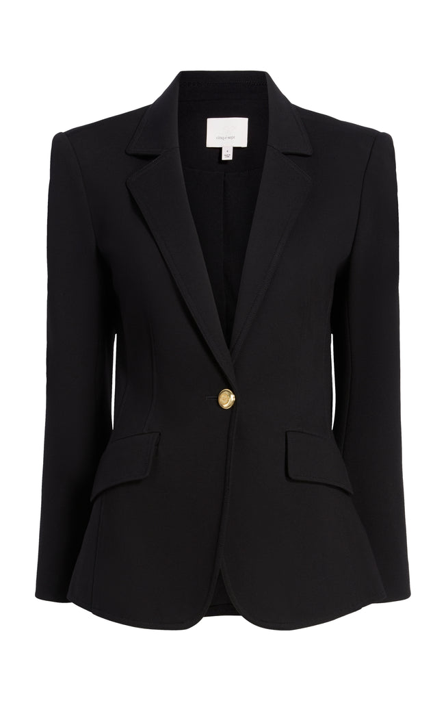 【PORTERNA】Mellie button blazer Pamela Faux-Leather Blazer | Marciano