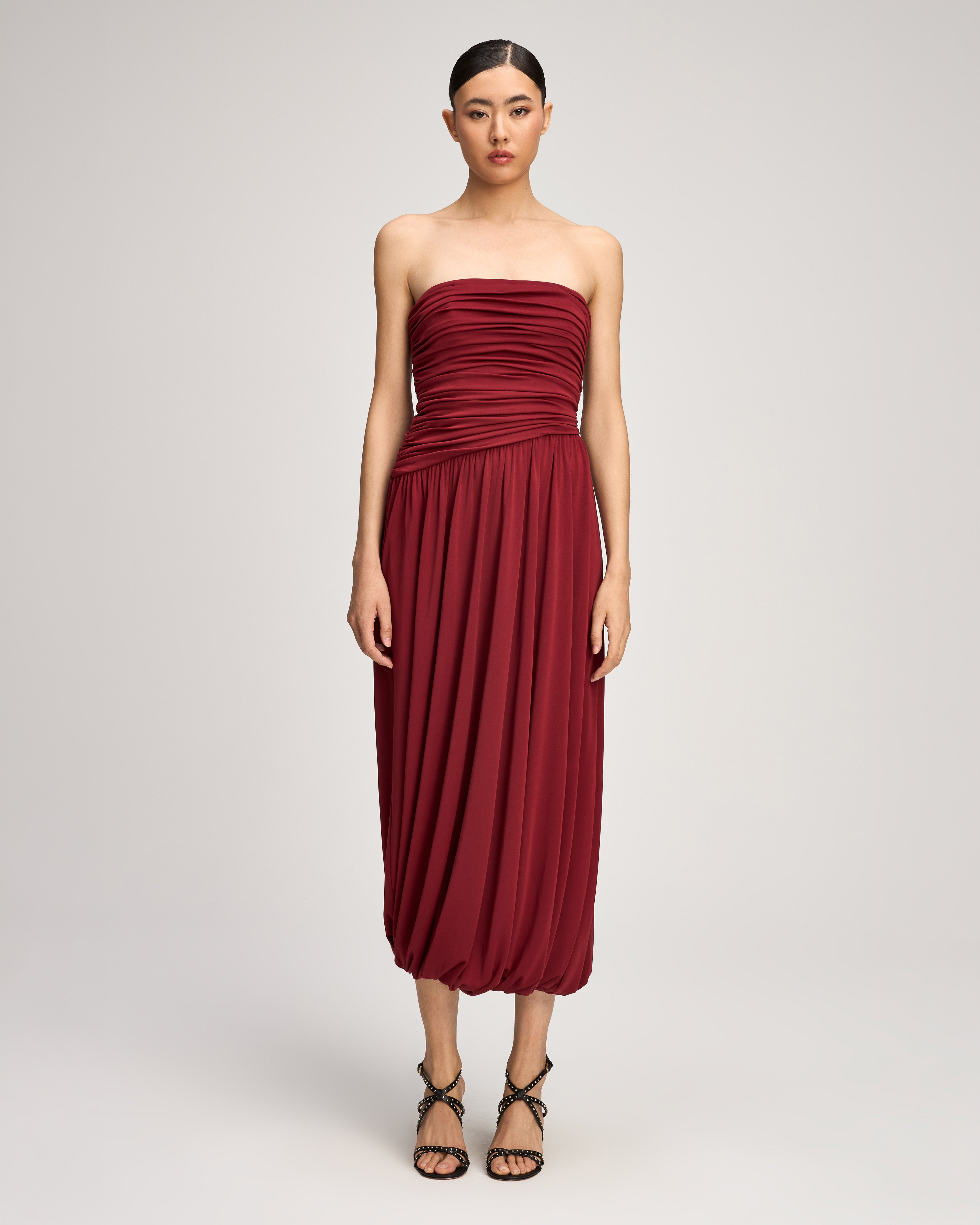 Cinq à Sept Women's Rosine Bubble-Hem Midi Dress - Berrywine