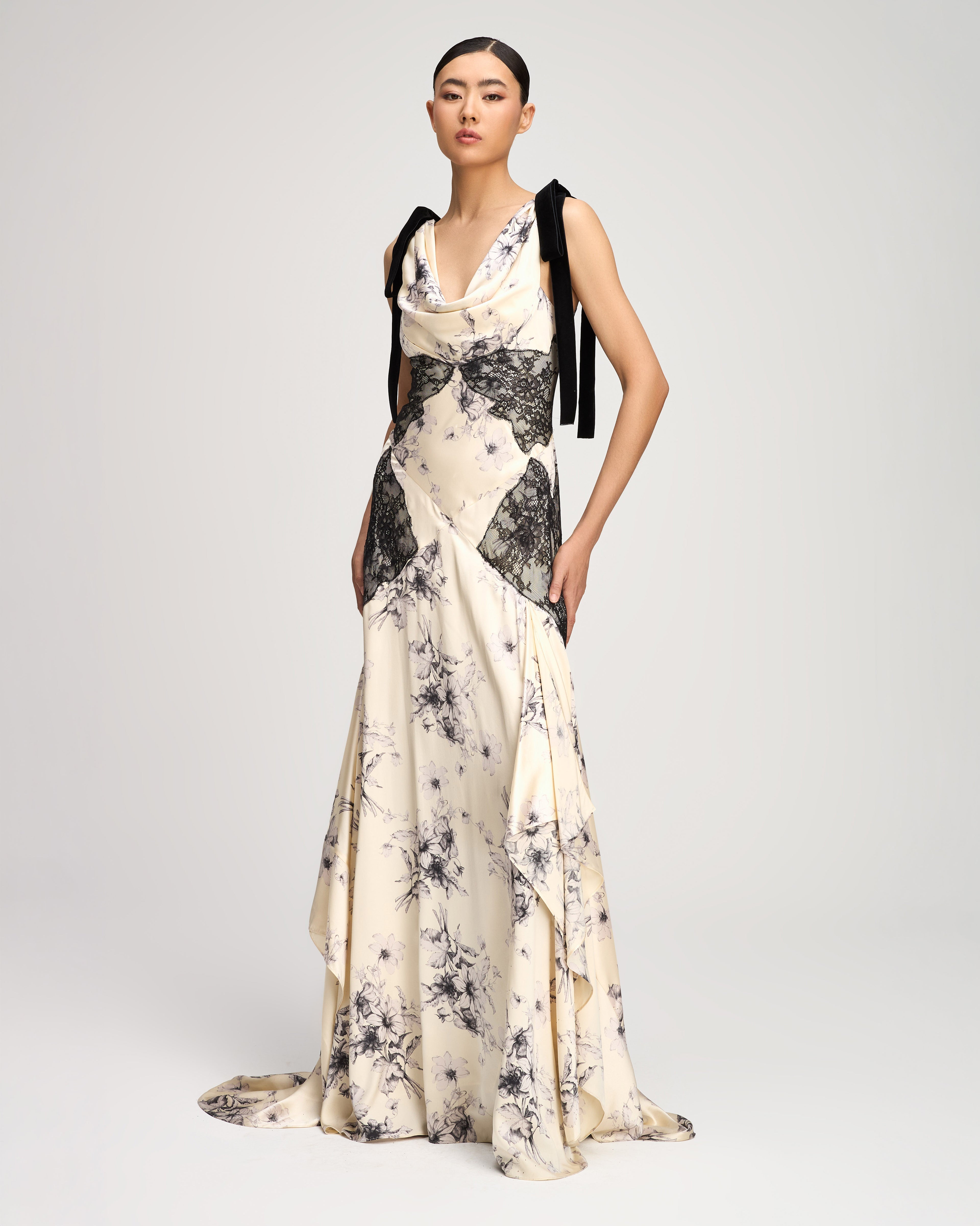 Handsketched Floral Antonella Gown
