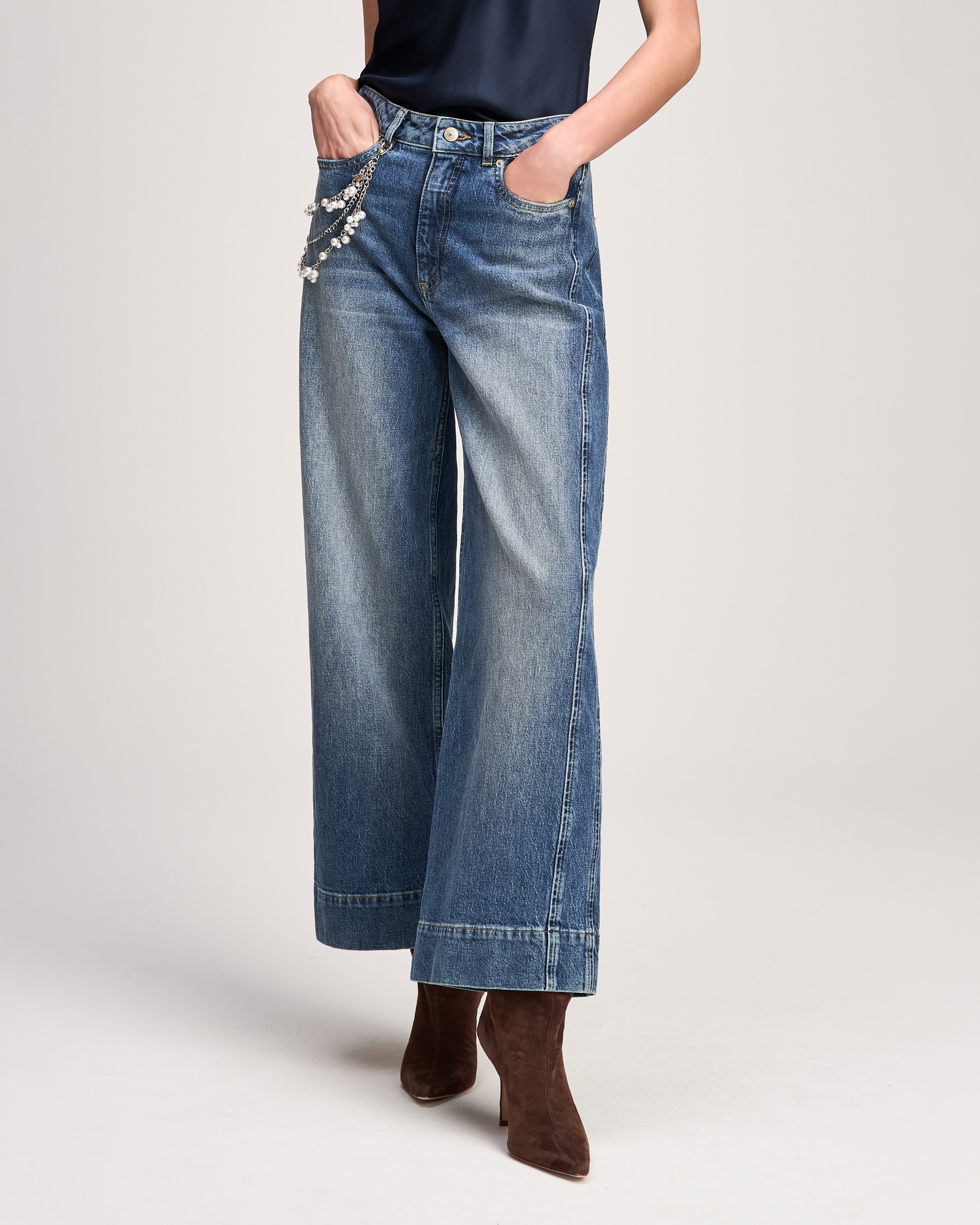 Pearl Chain Denim Betsy Jeans