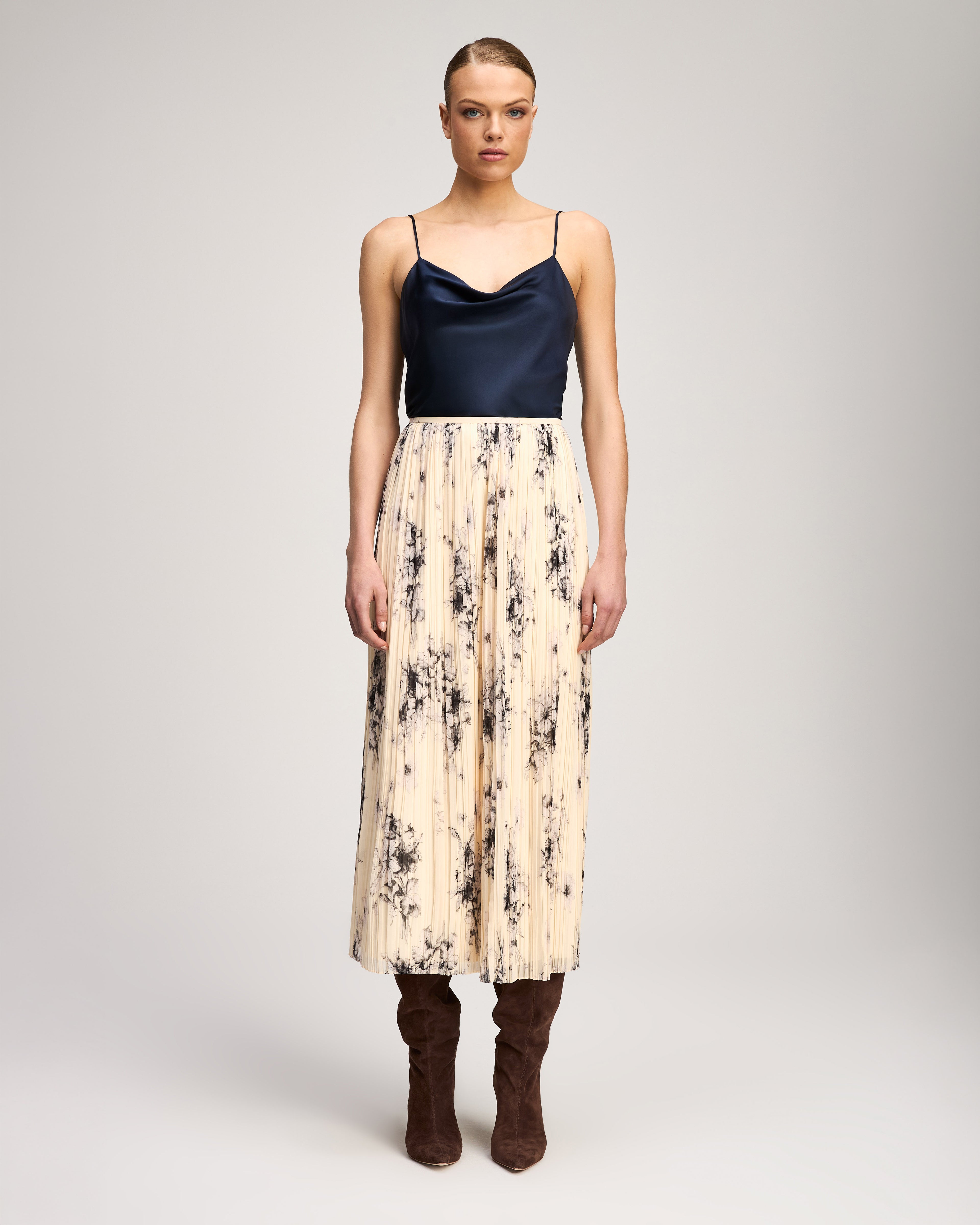 Handsketched Floral Delaine Skirt