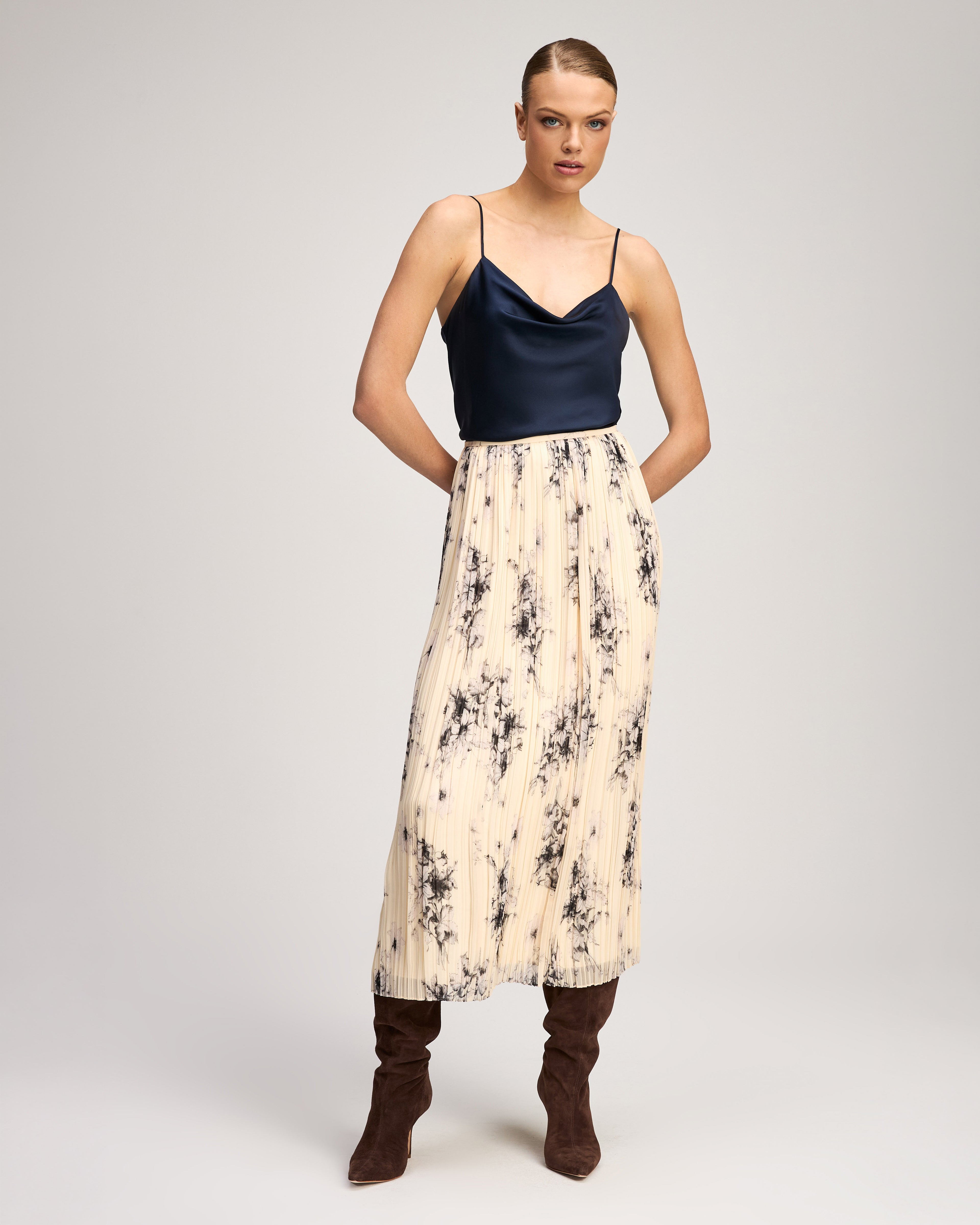 Handsketched Floral Delaine Skirt
