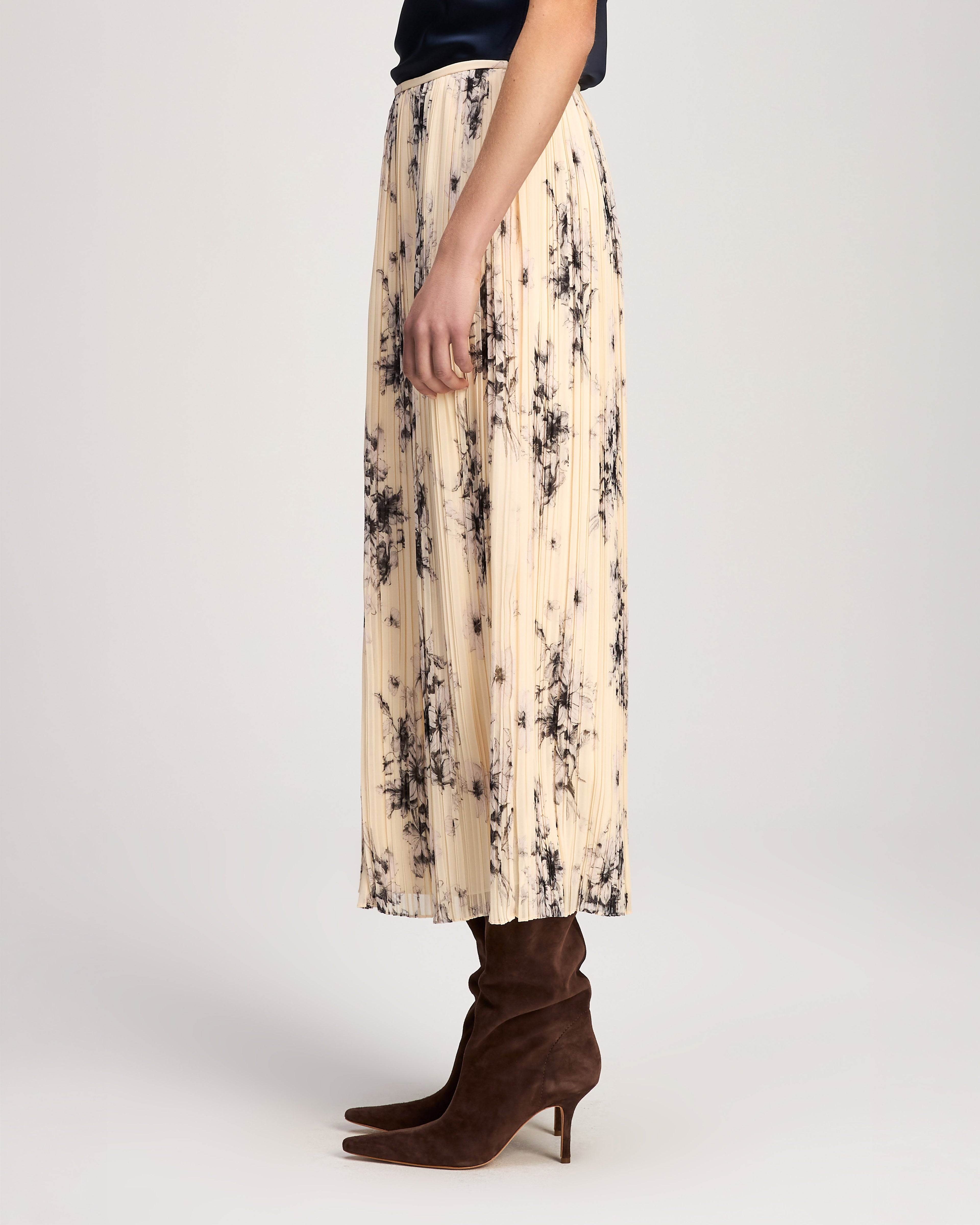 Handsketched Floral Delaine Skirt