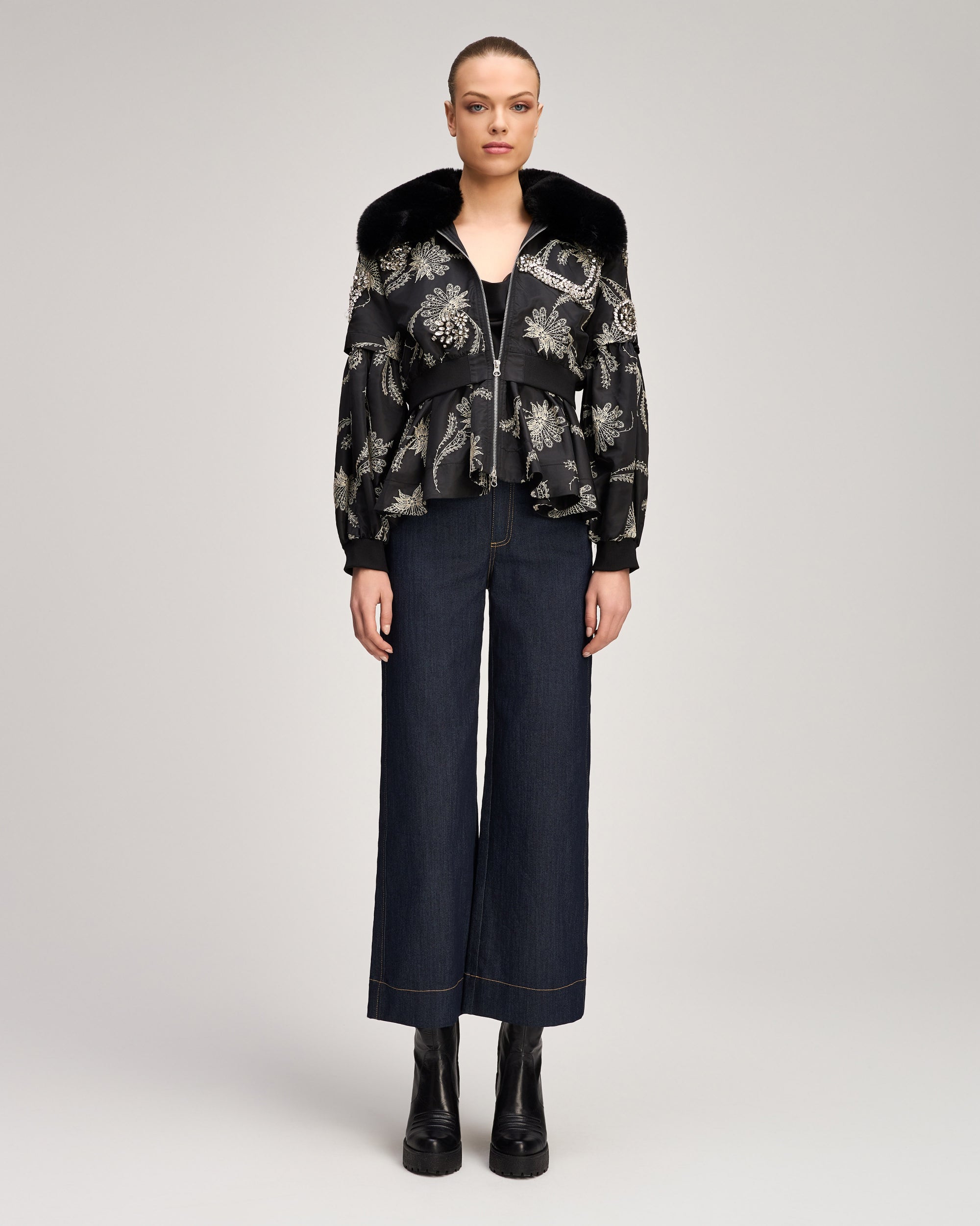 Paisley Fan Embroidered Armelle Jacket
