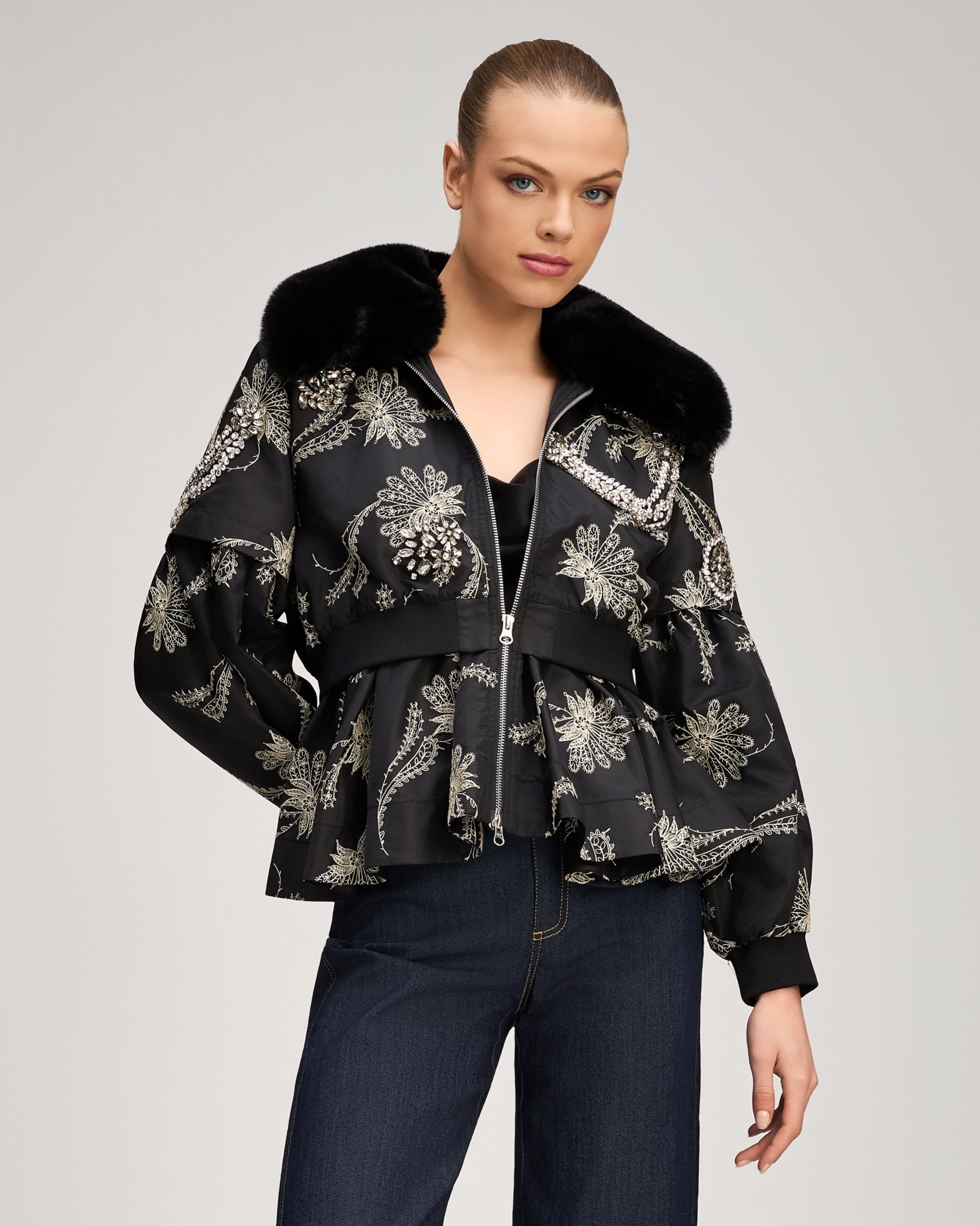 Paisley Fan Embroidered Armelle Jacket