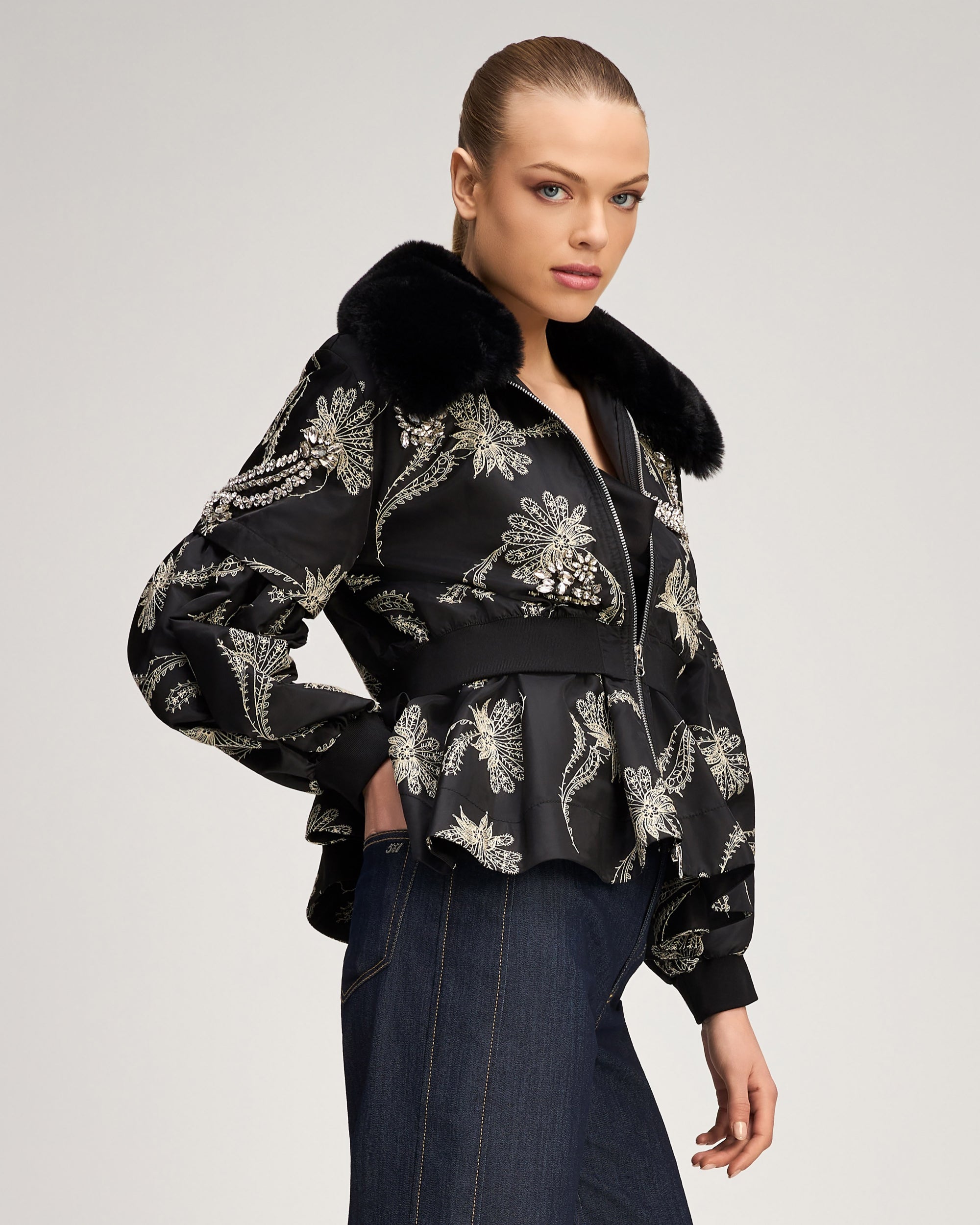 Paisley Fan Embroidered Armelle Jacket